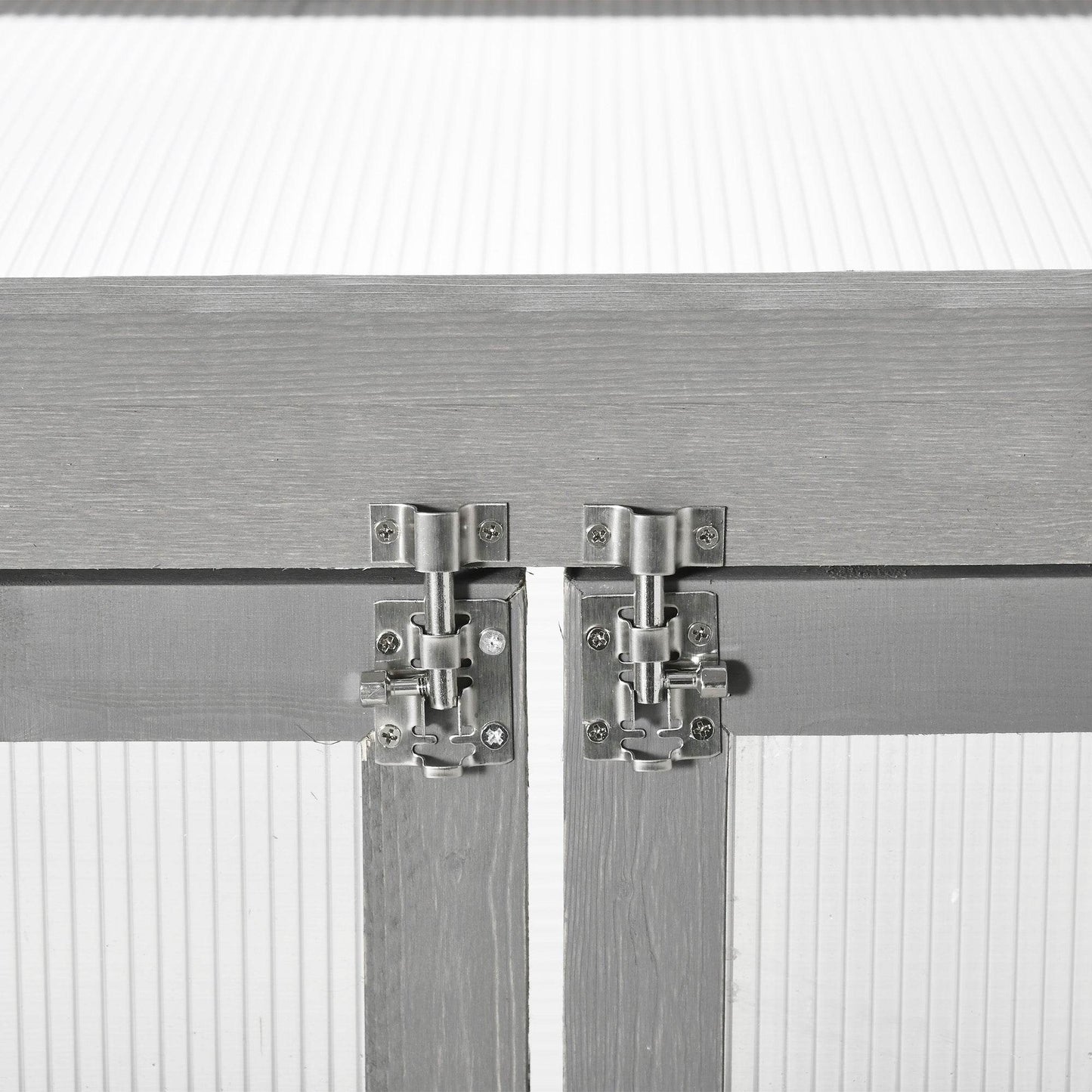 Outsunny 3-Tier Wooden Polycarbonate Greenhouse with Storage Shelves for Flower and Plant Growth, Dark Grey - ALL4U RETAILER LTD