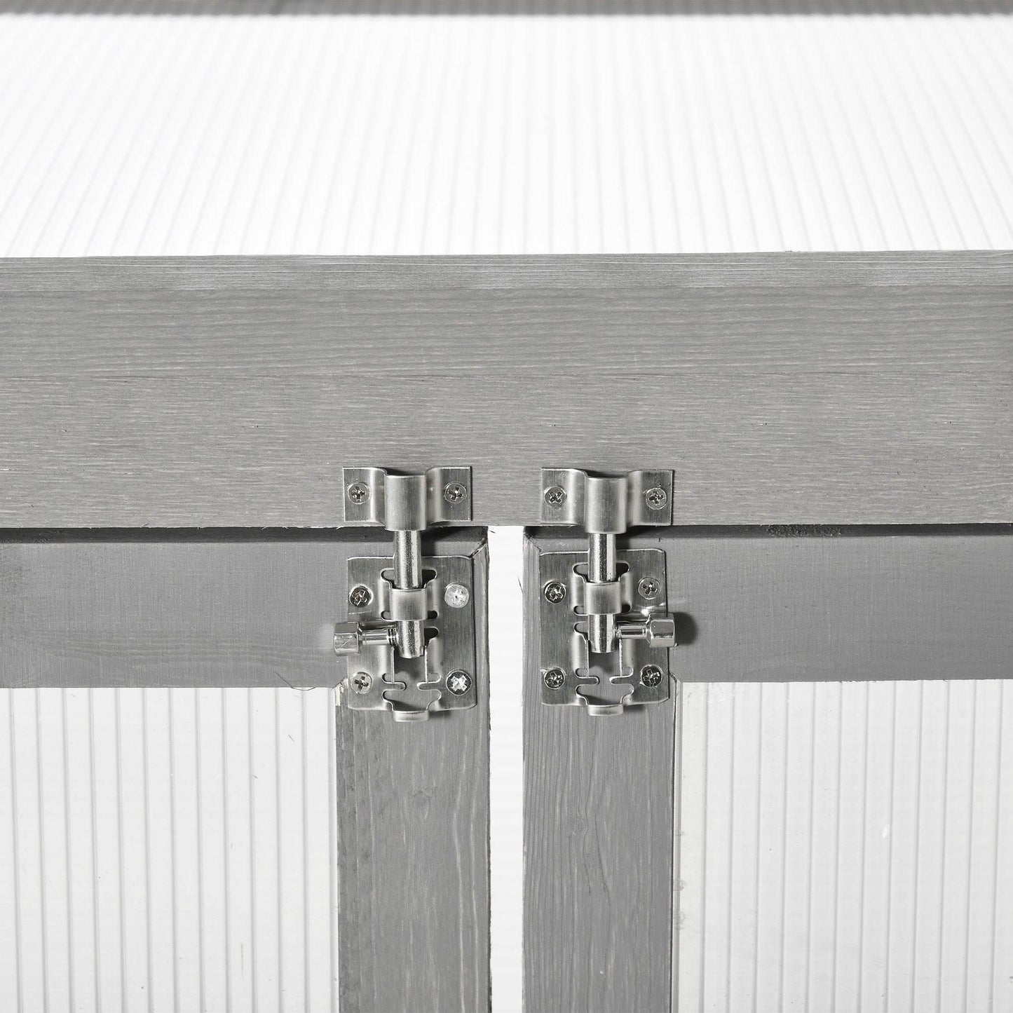 Outsunny 3-Tier Wooden Polycarbonate Greenhouse with Storage Shelves for Flower and Plant Growth, Dark Grey - ALL4U RETAILER LTD