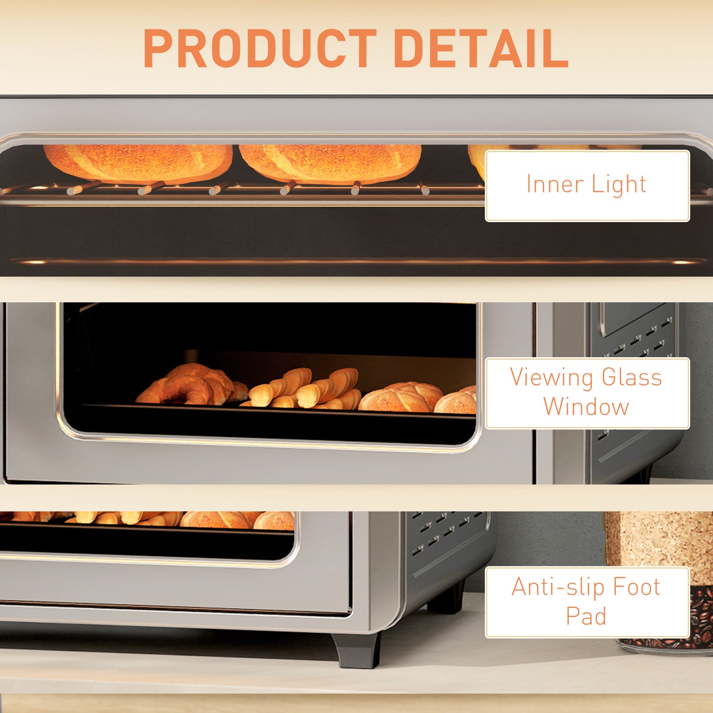 HOMCOM 24L Air Fryer Oven 1600W With Oil Free Cooking Adjustable Temperature Timer Touch Screen Dishwasher Safe Silver