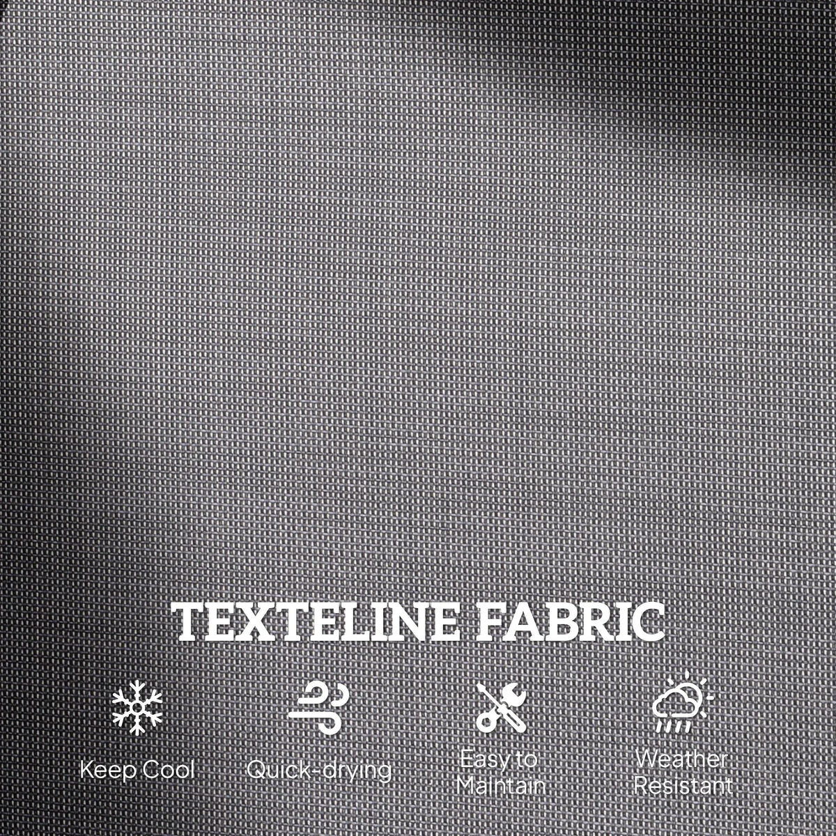 Dark grey Textilene fabric panel for outdoor glider bench seat and back