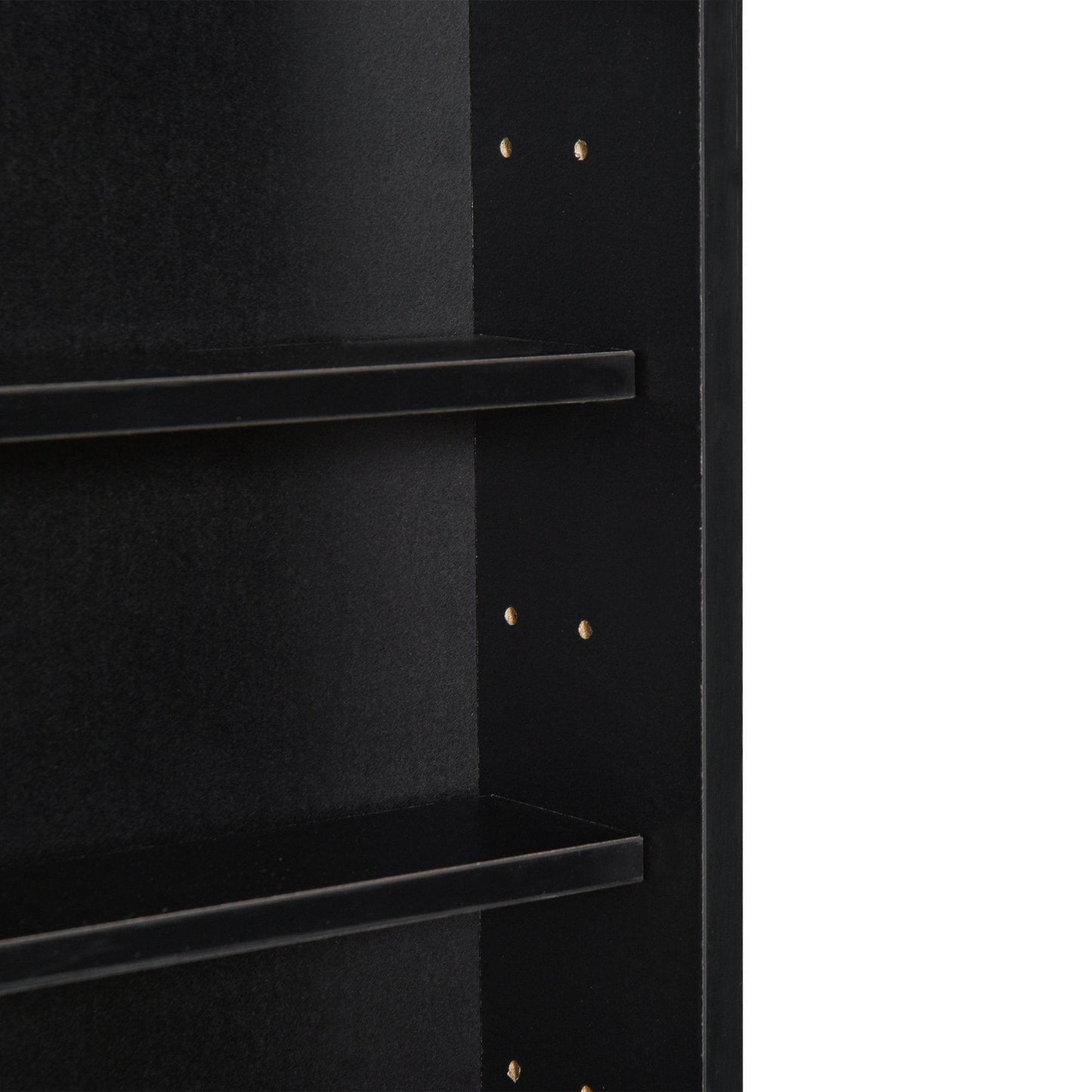 HOMCOM 5-Tier Glass Door Display Cabinet - Sleek Black - ALL4U RETAILER LTD