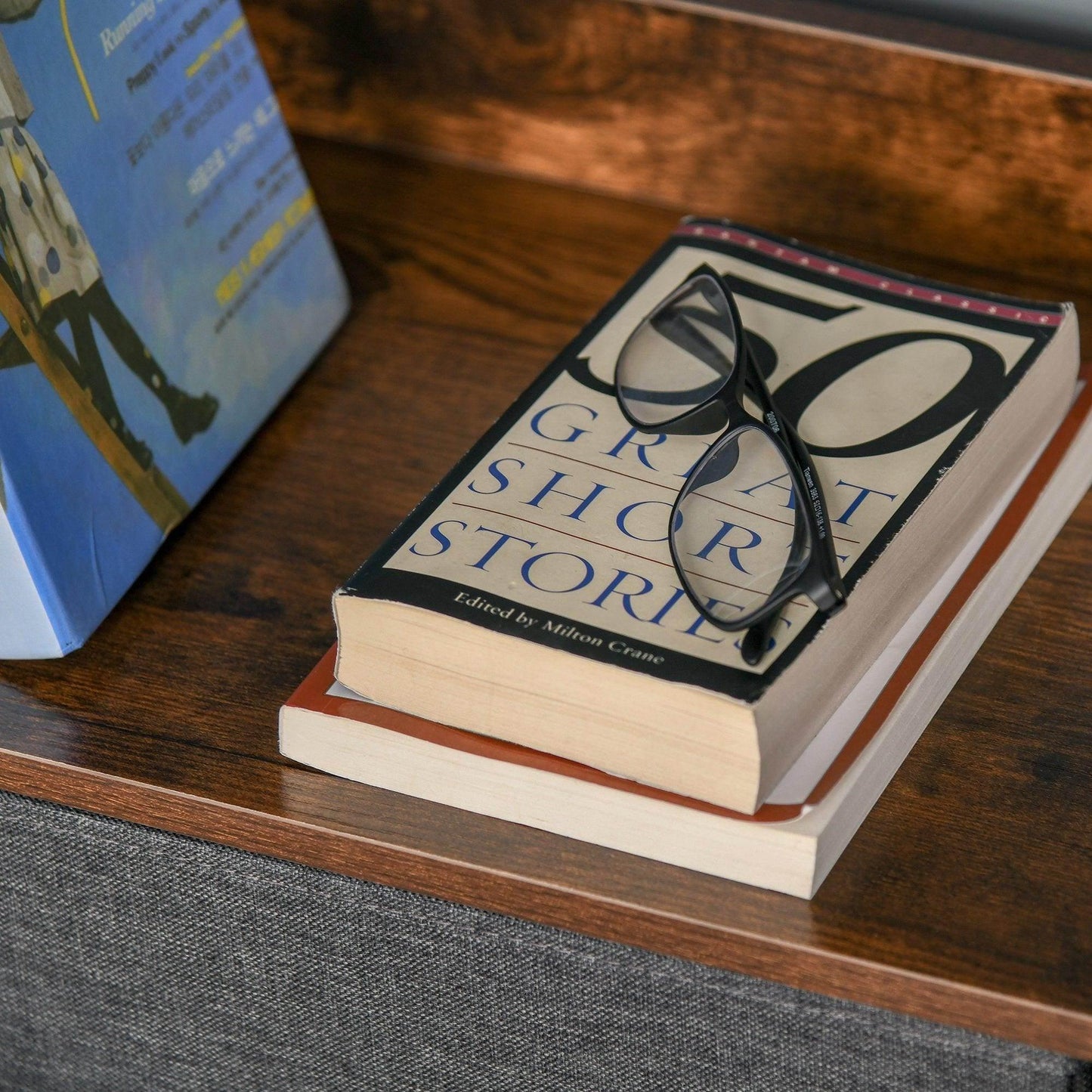 HOMCOM Black Storage Unit with Fabric Bins - ALL4U RETAILER LTD