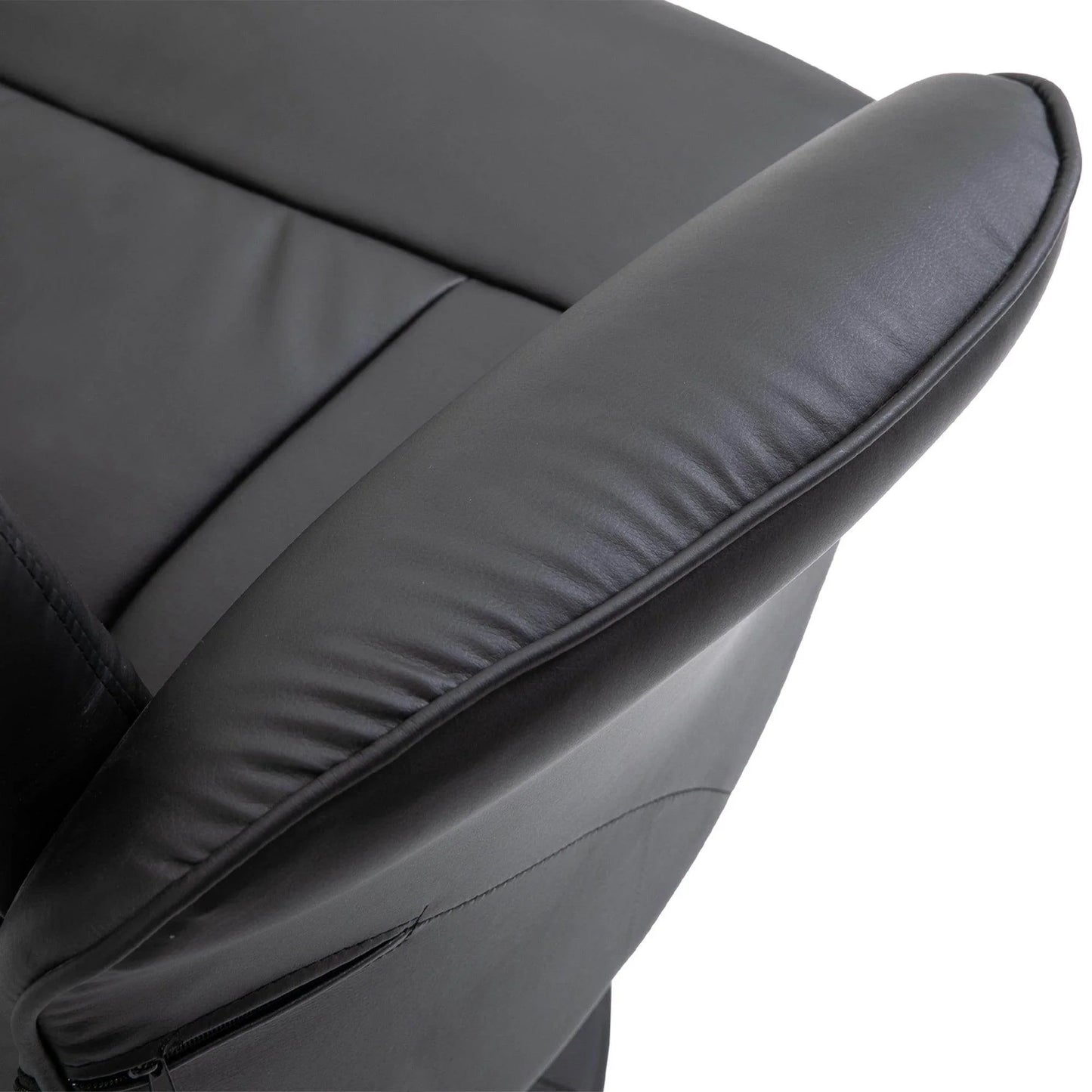 HOMCOM Executive Recliner Chair Set with Footstool - Black - ALL4U RETAILER LTD