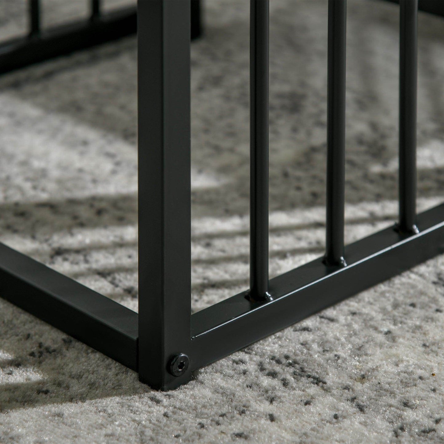 HOMCOM Modern Marble Coffee Table Set for Living Room - ALL4U RETAILER LTD