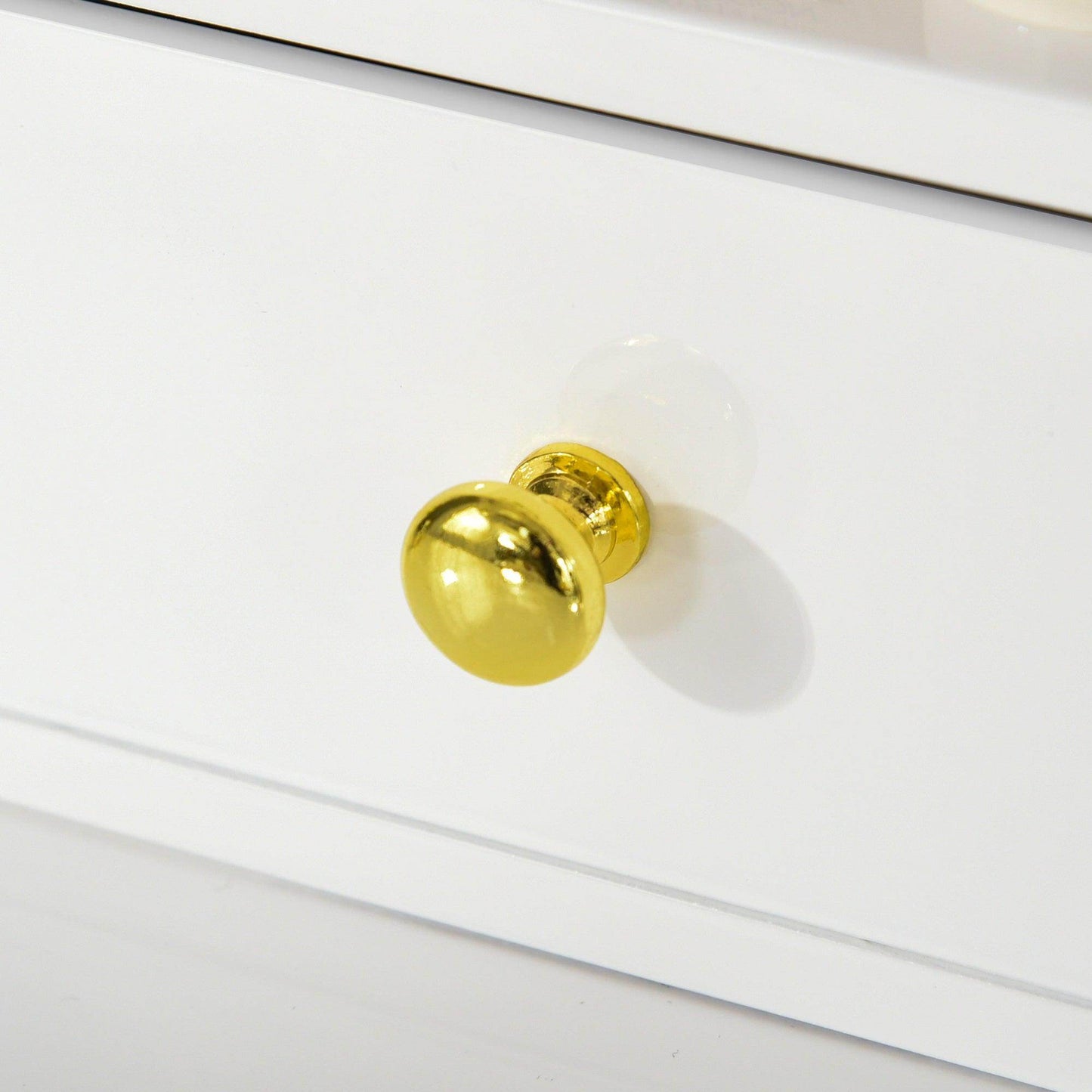 HOMCOM Modern White Vanity Set with LED Light - ALL4U RETAILER LTD