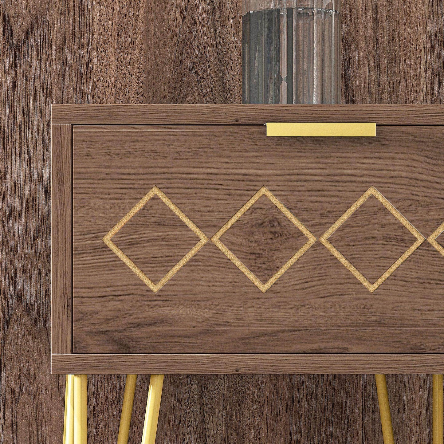 HOMCOM Modern Wooden Bedside Table with Drawer - ALL4U RETAILER LTD