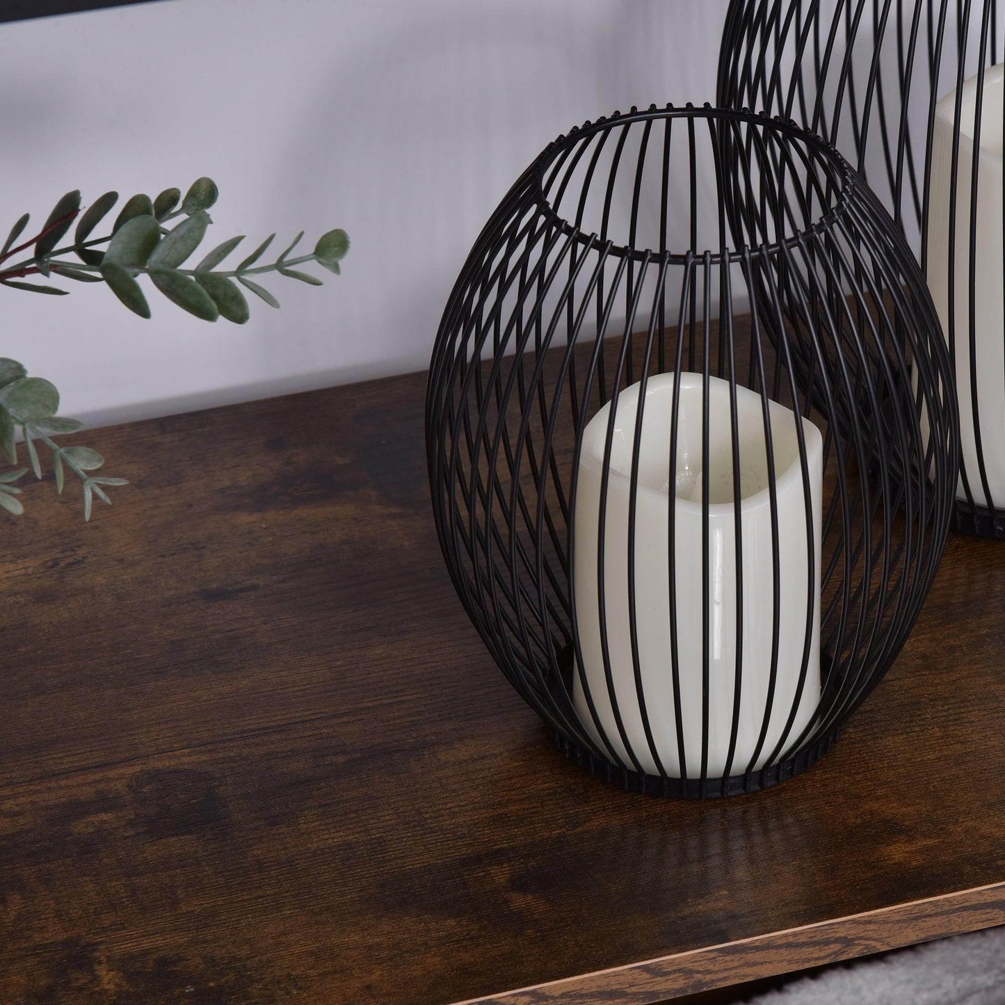 HOMCOM Multifunctional Rustic Brown Storage Cabinet - 3 Shelves - ALL4U RETAILER LTD