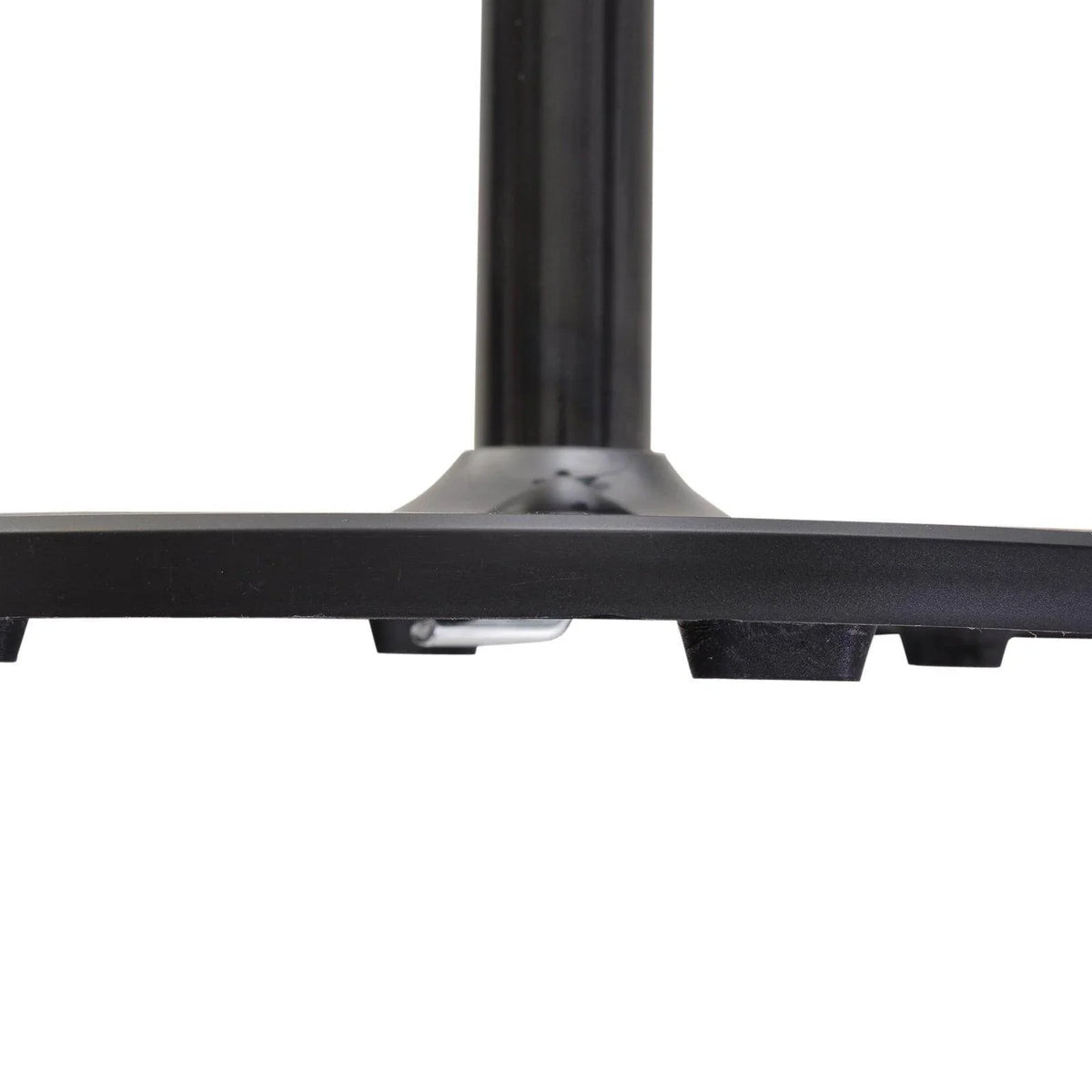 Oscillating floor fan stand pole and base mount with underside housing