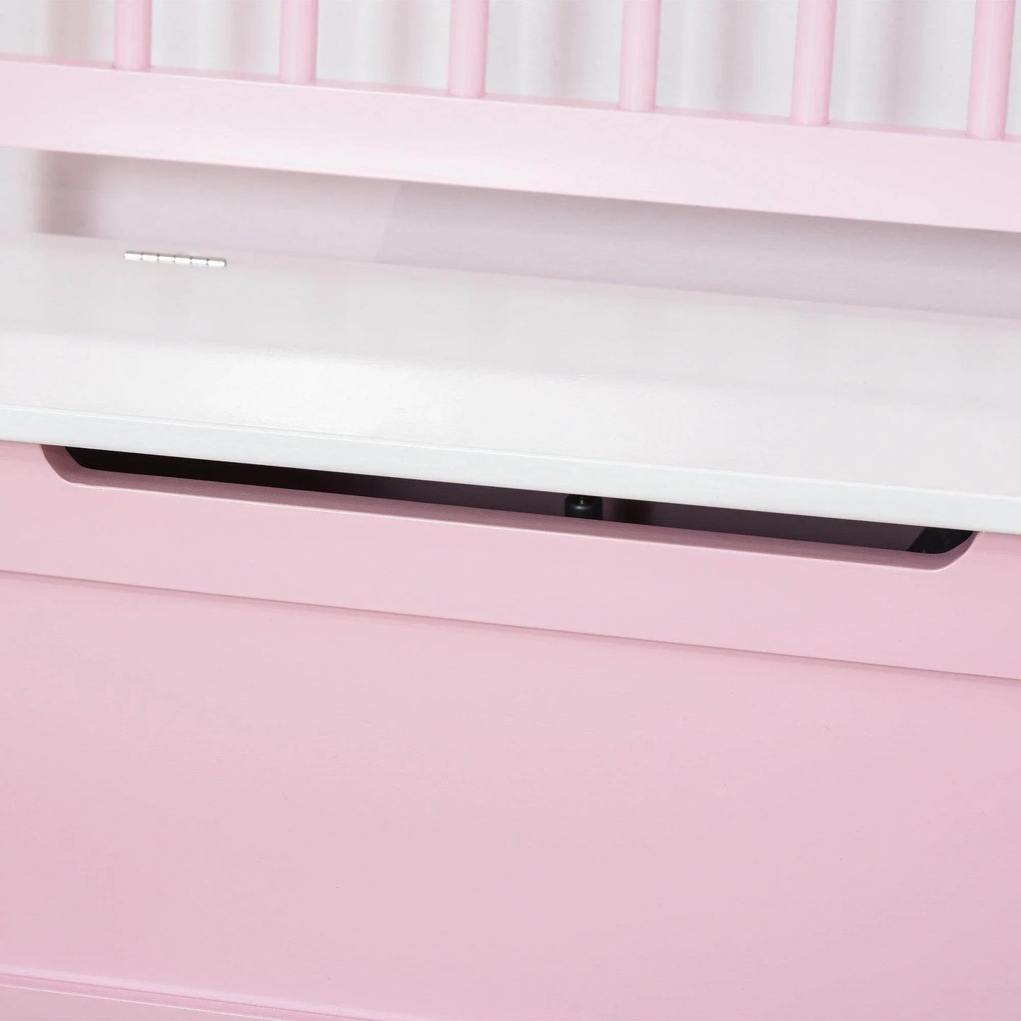 HOMCOM Pink Toy Box with Seat - 60x30x50cm - ALL4U RETAILER LTD