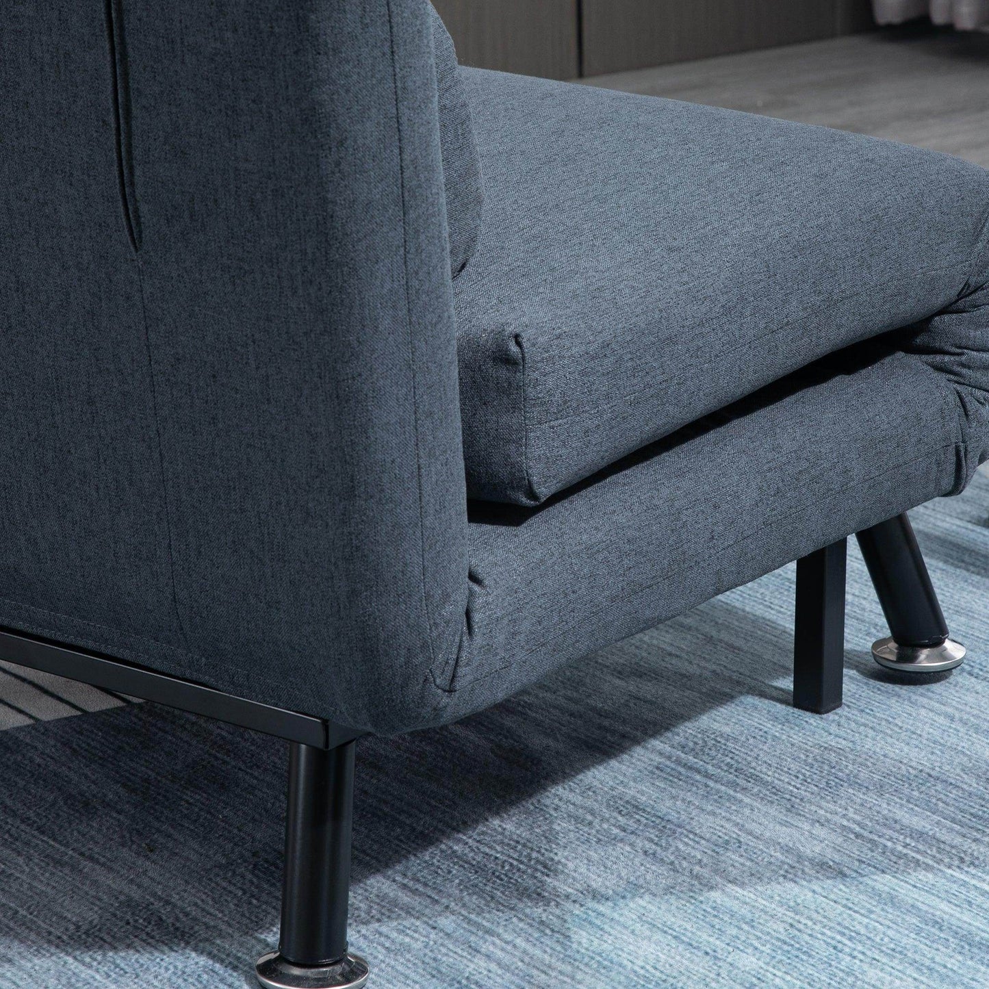 HOMCOM Portable Single Sofa Bed - Dark Grey - ALL4U RETAILER LTD