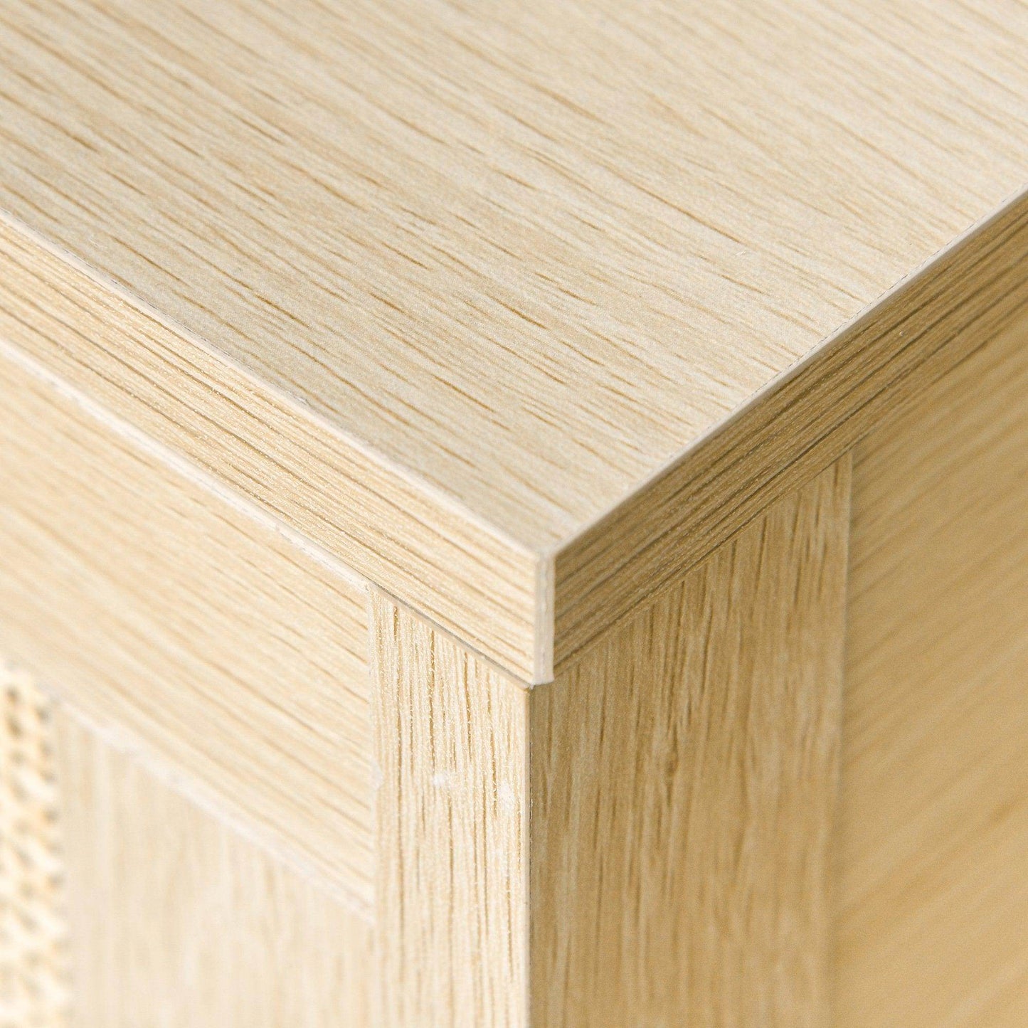 HOMCOM Rattan Drawer Nightstand - Bedroom Organiser - ALL4U RETAILER LTD