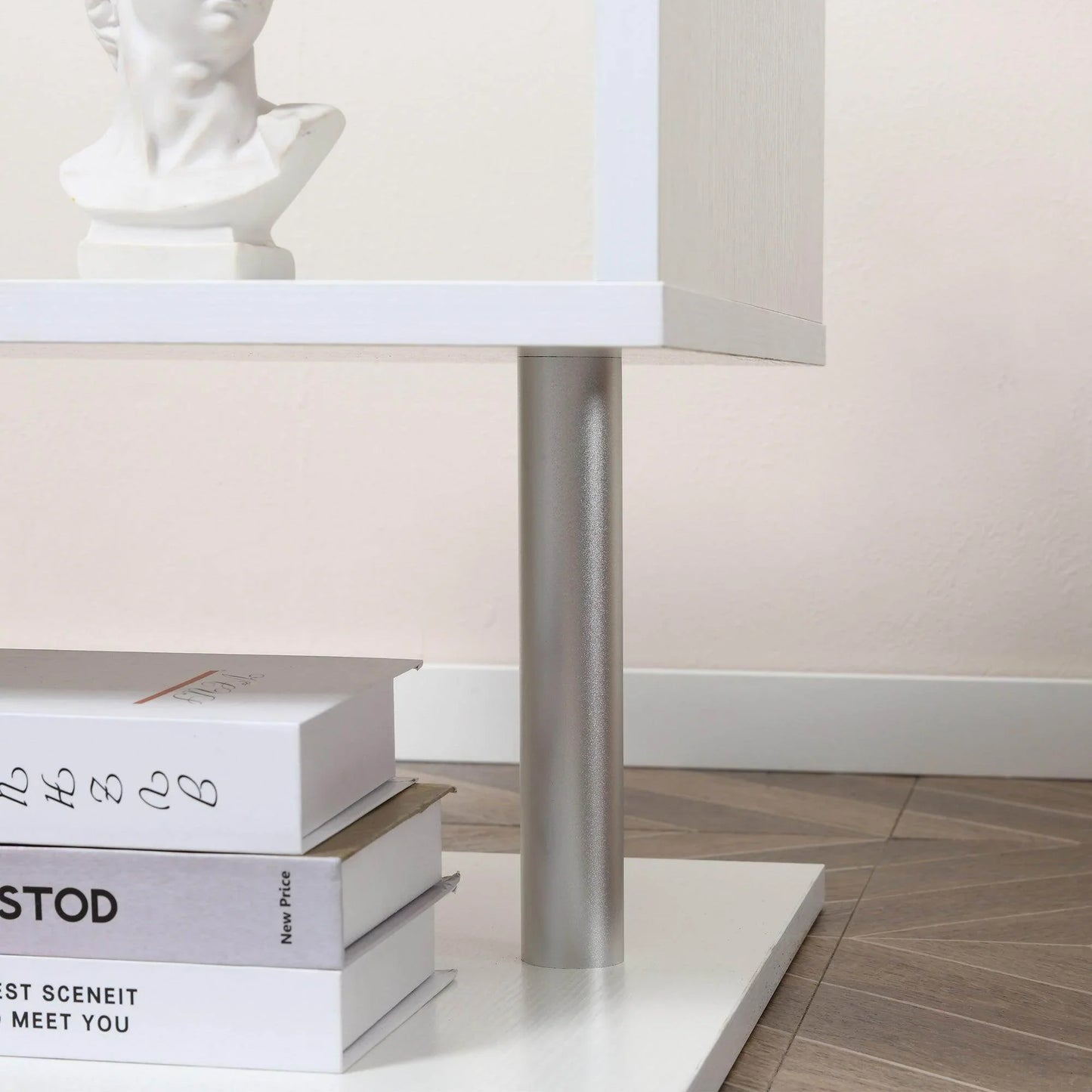 HOMCOM S-shaped Coffee Table - White - ALL4U RETAILER LTD