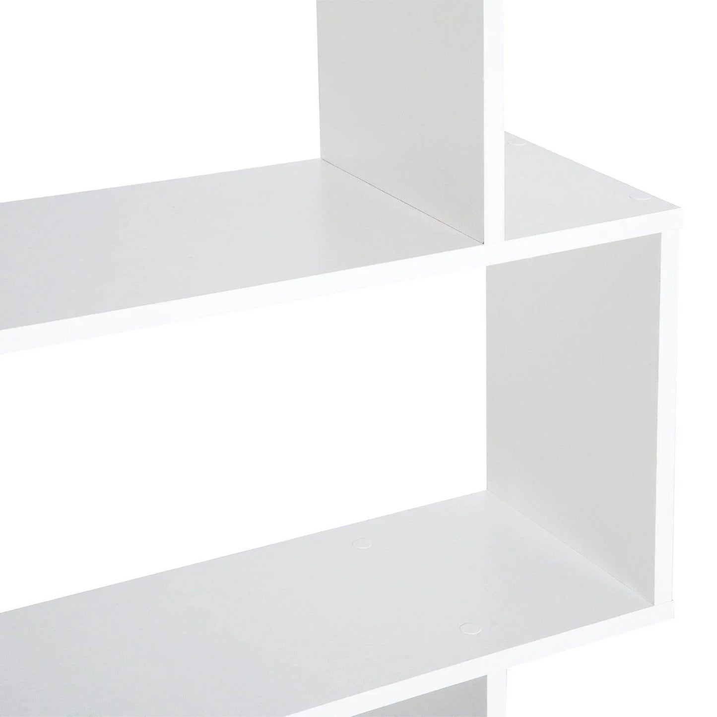 HOMCOM S Shape 6 Shelf Room Divider - White - ALL4U RETAILER LTD