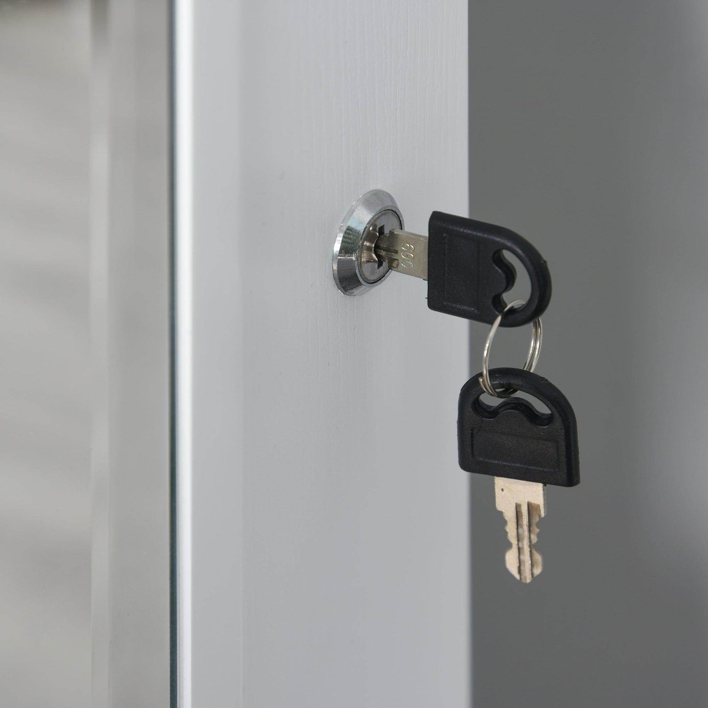 HOMCOM Standing Mirror Jewelry Cabinet - White - ALL4U RETAILER LTD