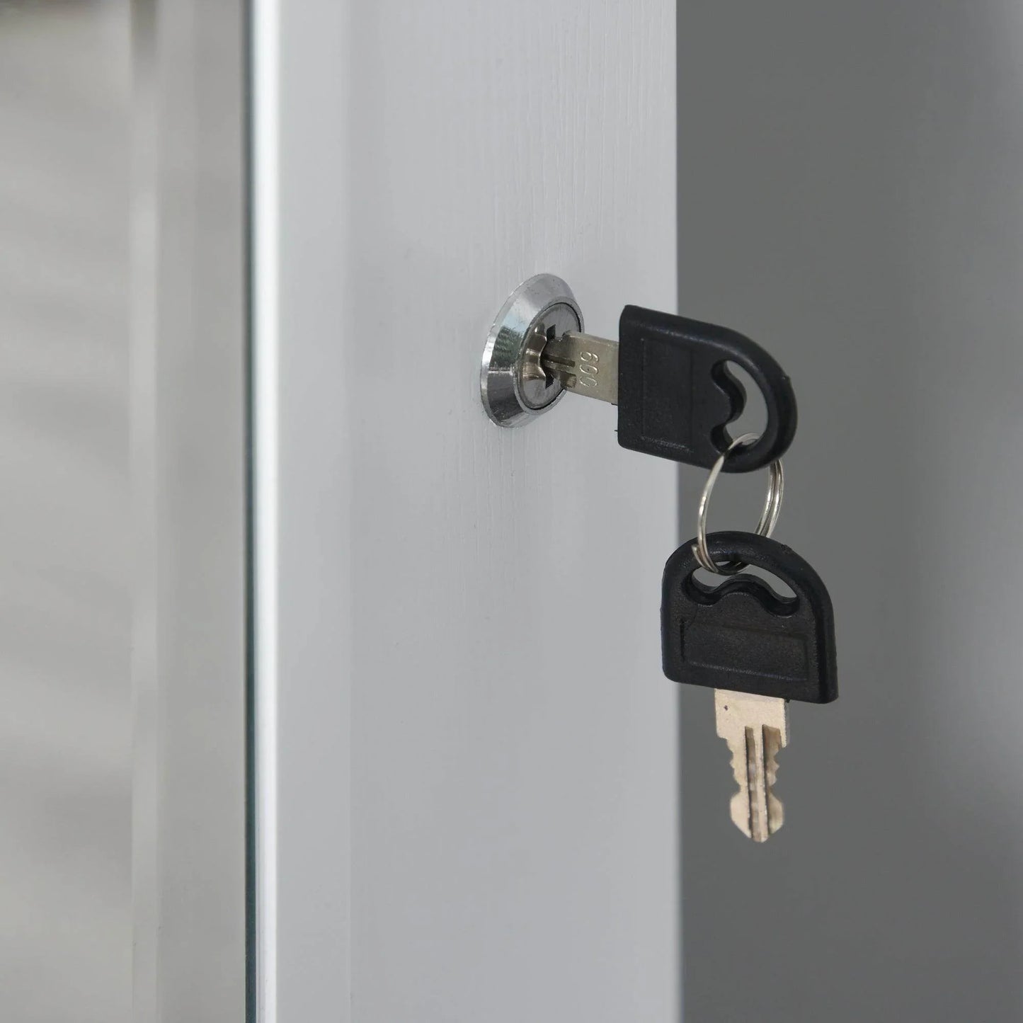 HOMCOM Standing Mirror Jewelry Cabinet - White - ALL4U RETAILER LTD