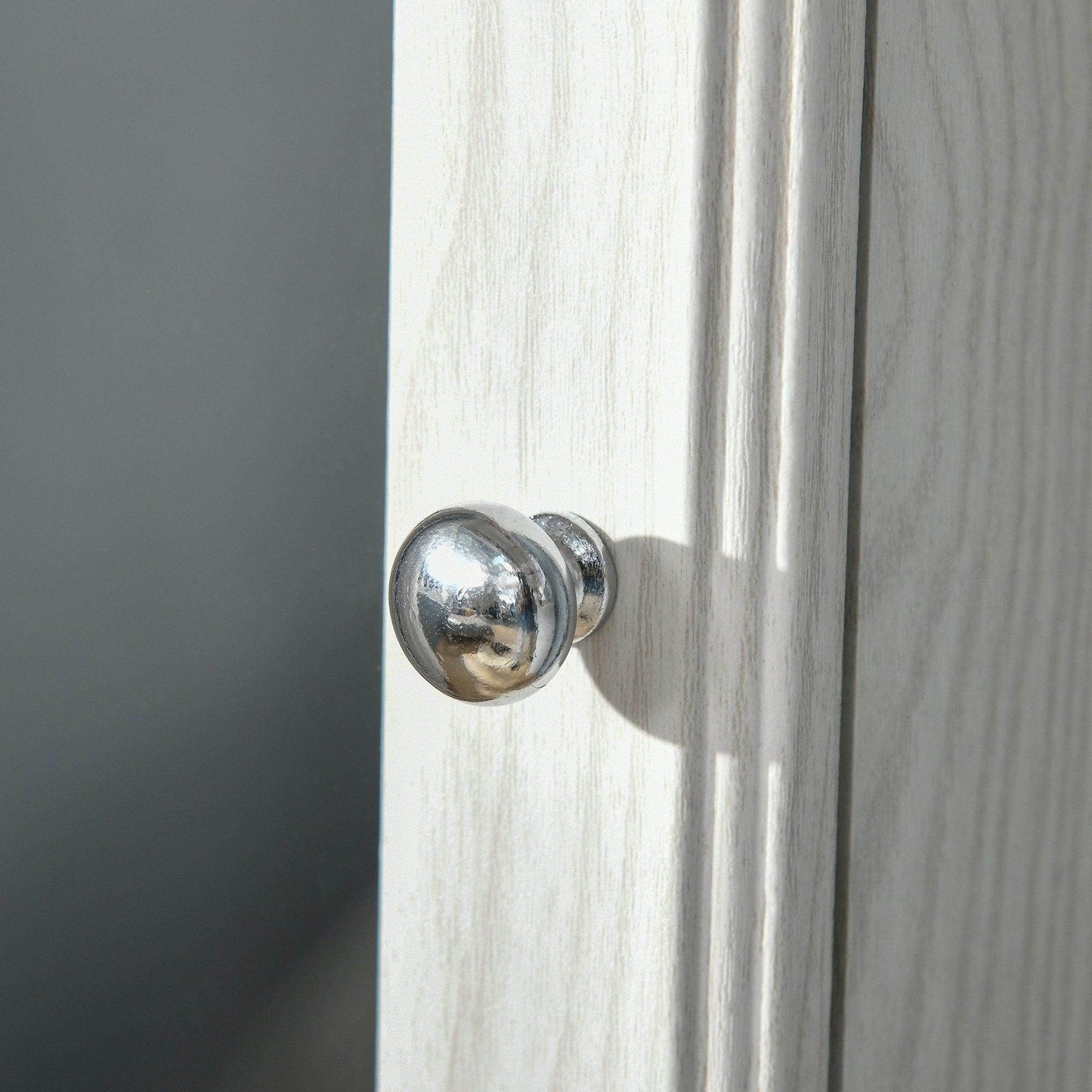 HOMCOM White Jewellery Organiser with Mirror - ALL4U RETAILER LTD