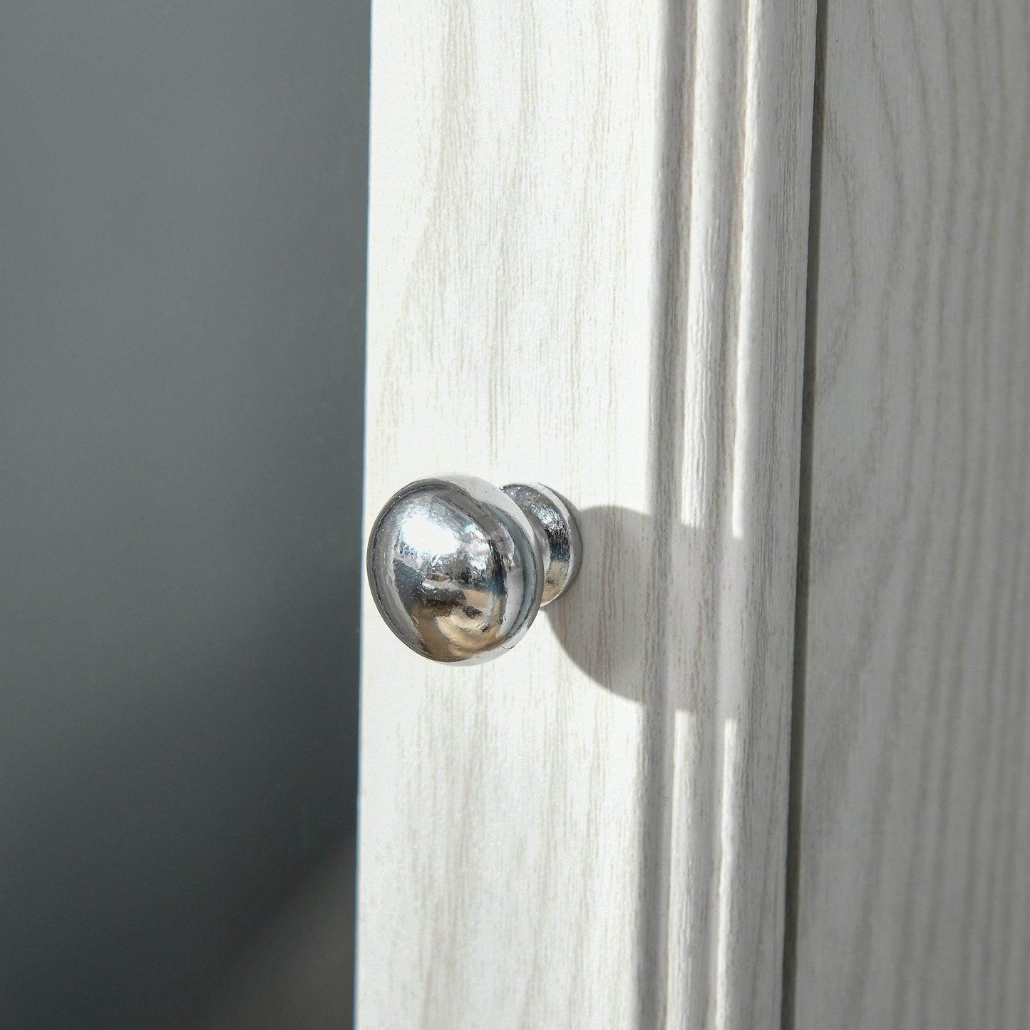 HOMCOM White Jewellery Organiser with Mirror - ALL4U RETAILER LTD