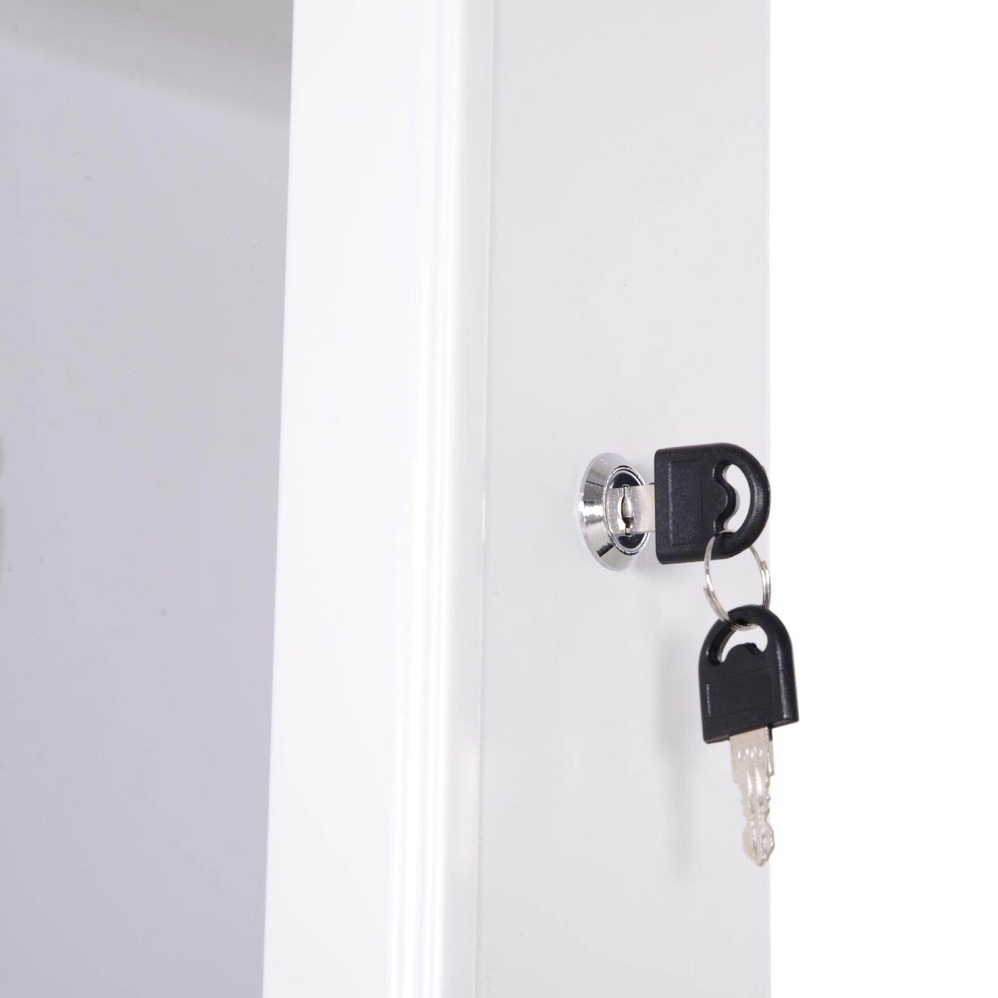 HOMCOM White Jewelry Cabinet with LED and Lock - ALL4U RETAILER LTD