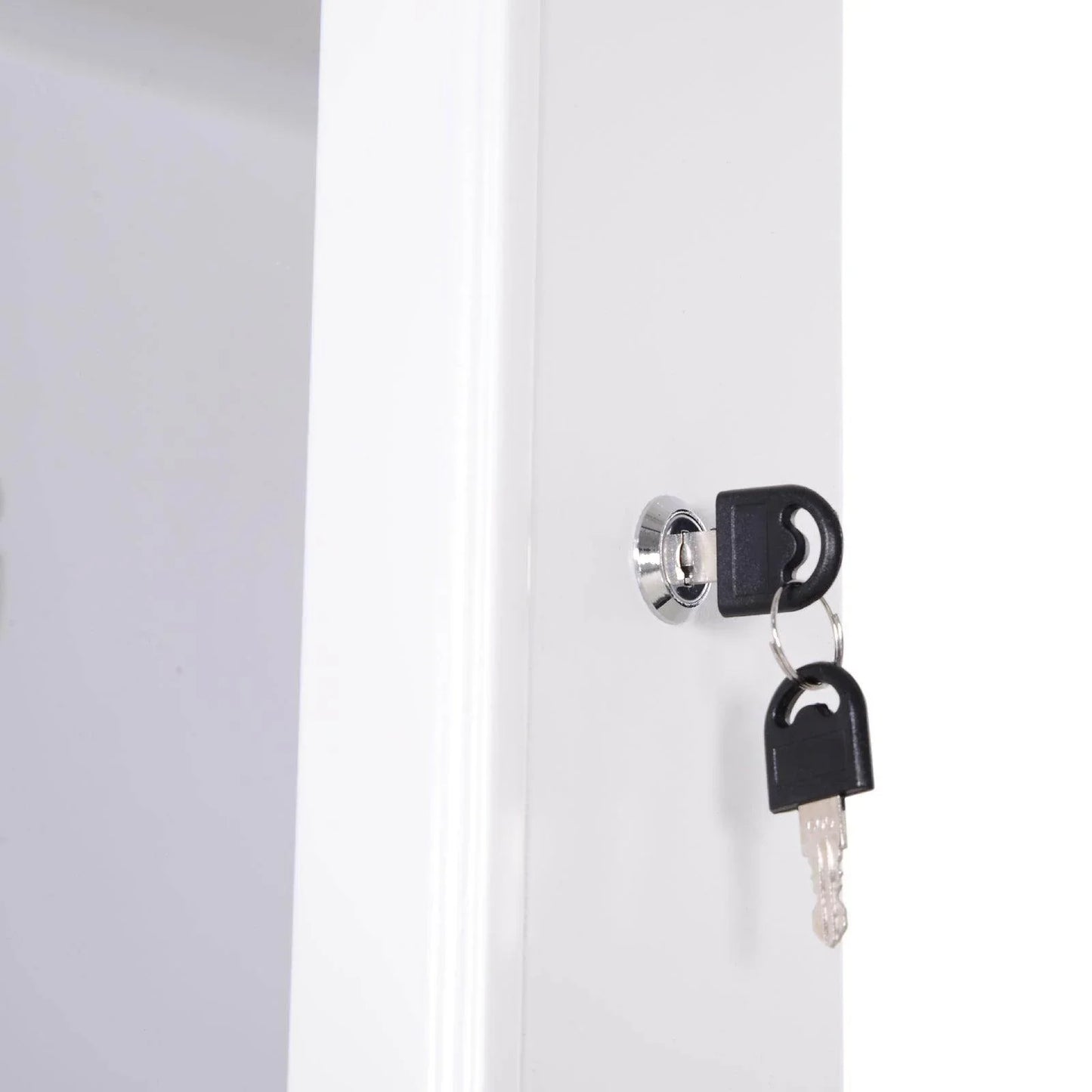 HOMCOM White Jewelry Cabinet with LED and Lock - ALL4U RETAILER LTD