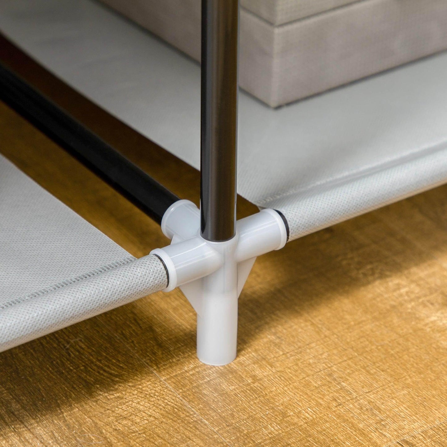 HOMCOM Portable Fabric Wardrobe - 6 Shelves | Light Grey - ALL4U RETAILER LTD