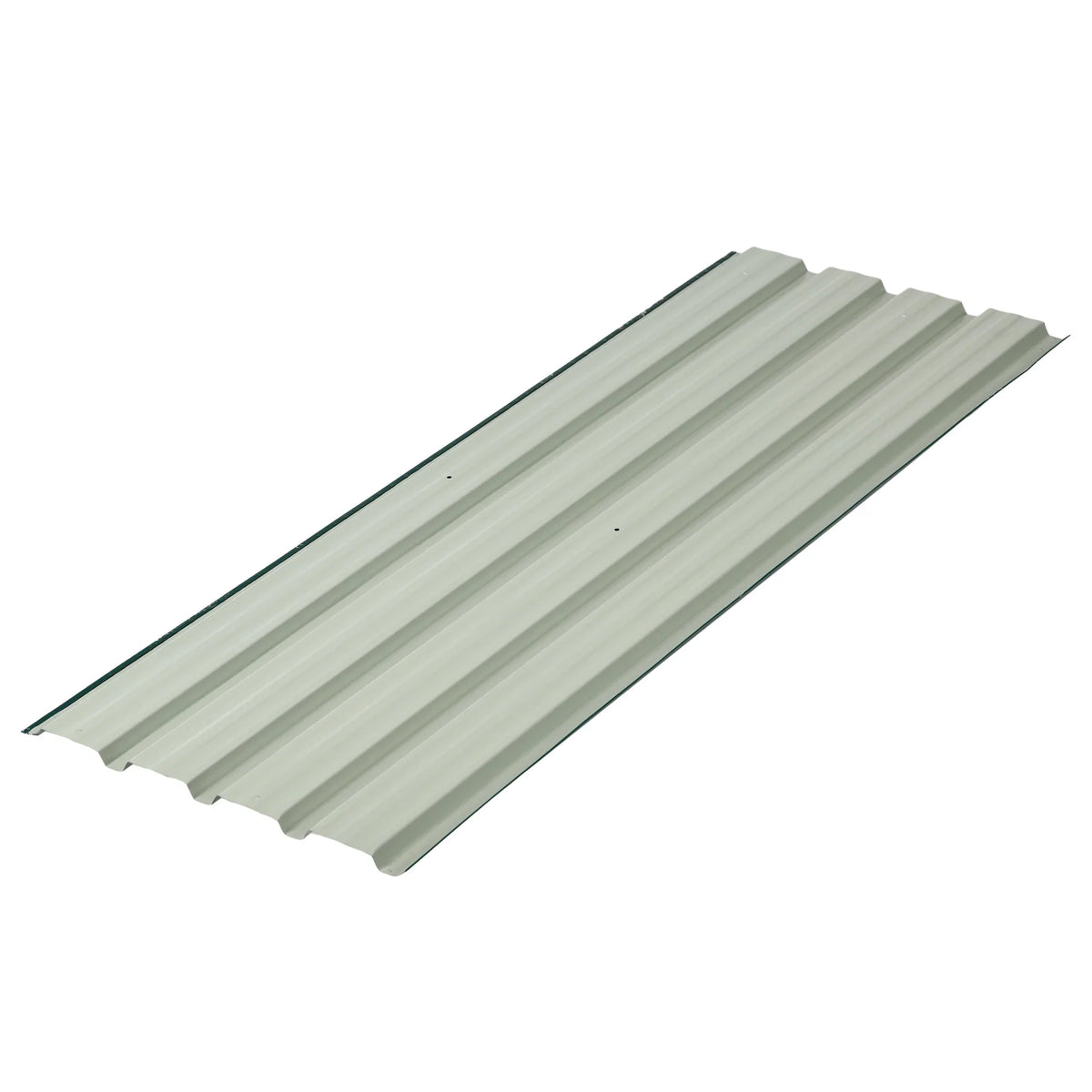 Silver corrugated galvanized steel roofing panel with raised ridges
