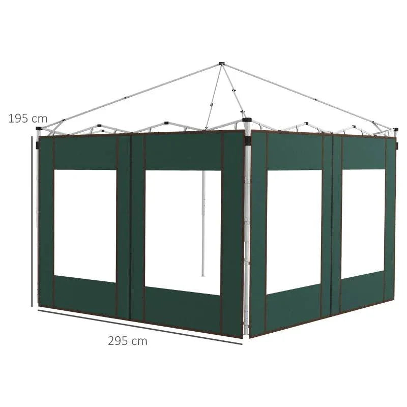Green gazebo side panel replacement with large window openings