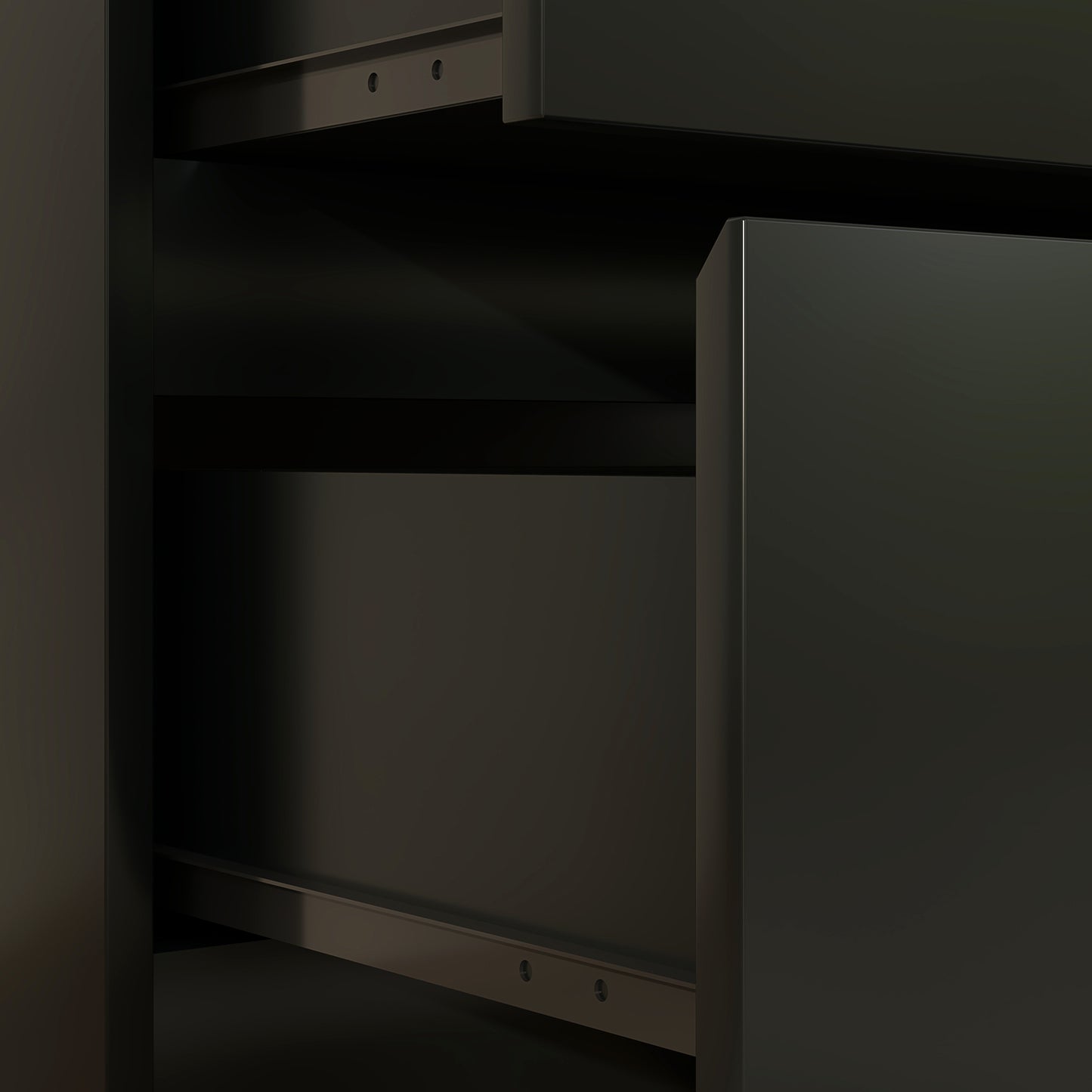 HOMCOM Chest Of Three Drawers Black Modern Dresser For Bedroom Storage And Organization
