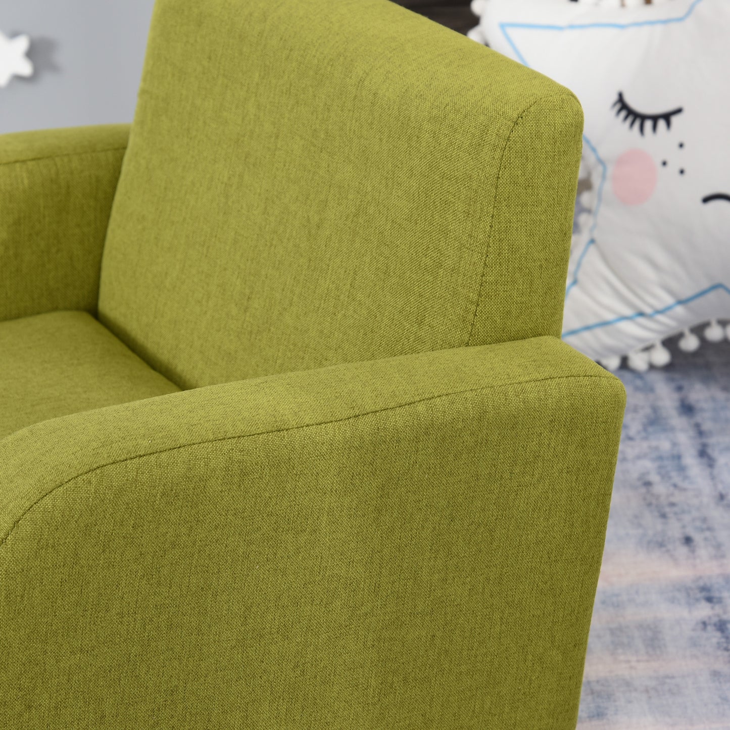 HOMCOM Children Armchair Mini Sofa With Wood Frame Anti Slip Legs High Back For Cozy Kids Seating