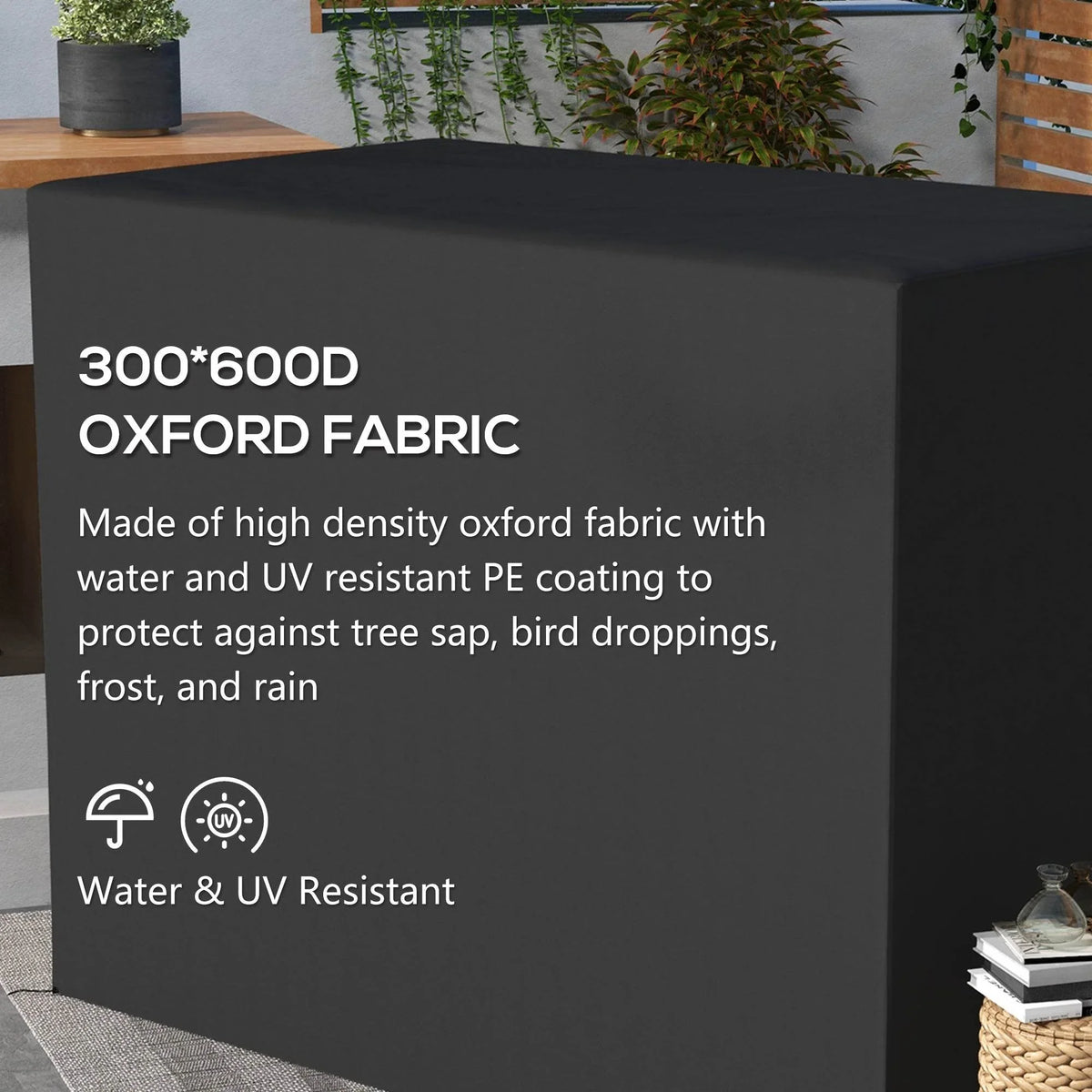 Dark grey 3-seater swing chair cover with heavy-duty Oxford fabric look, outdoor cover