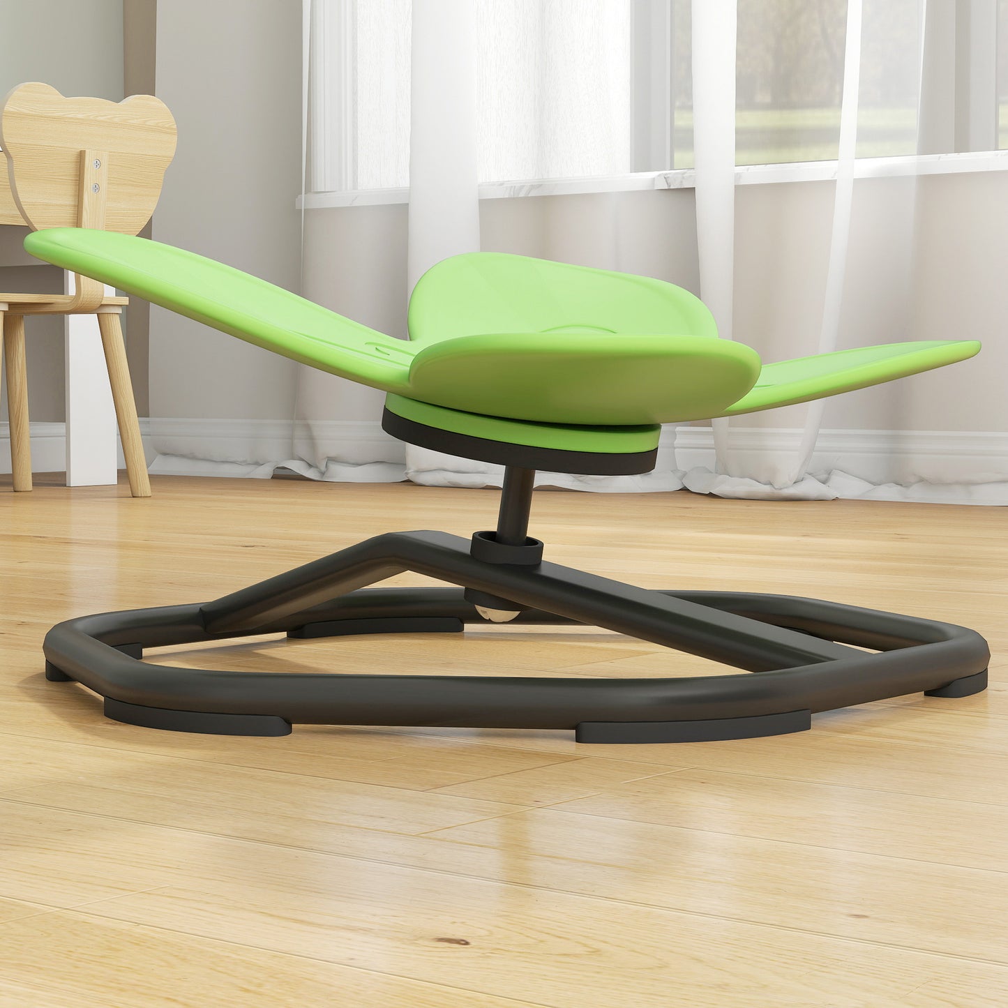 AIYAPLAY Butterfly Shaped Kids Sensory Spinning Chair For Balance And Coordination Training Green