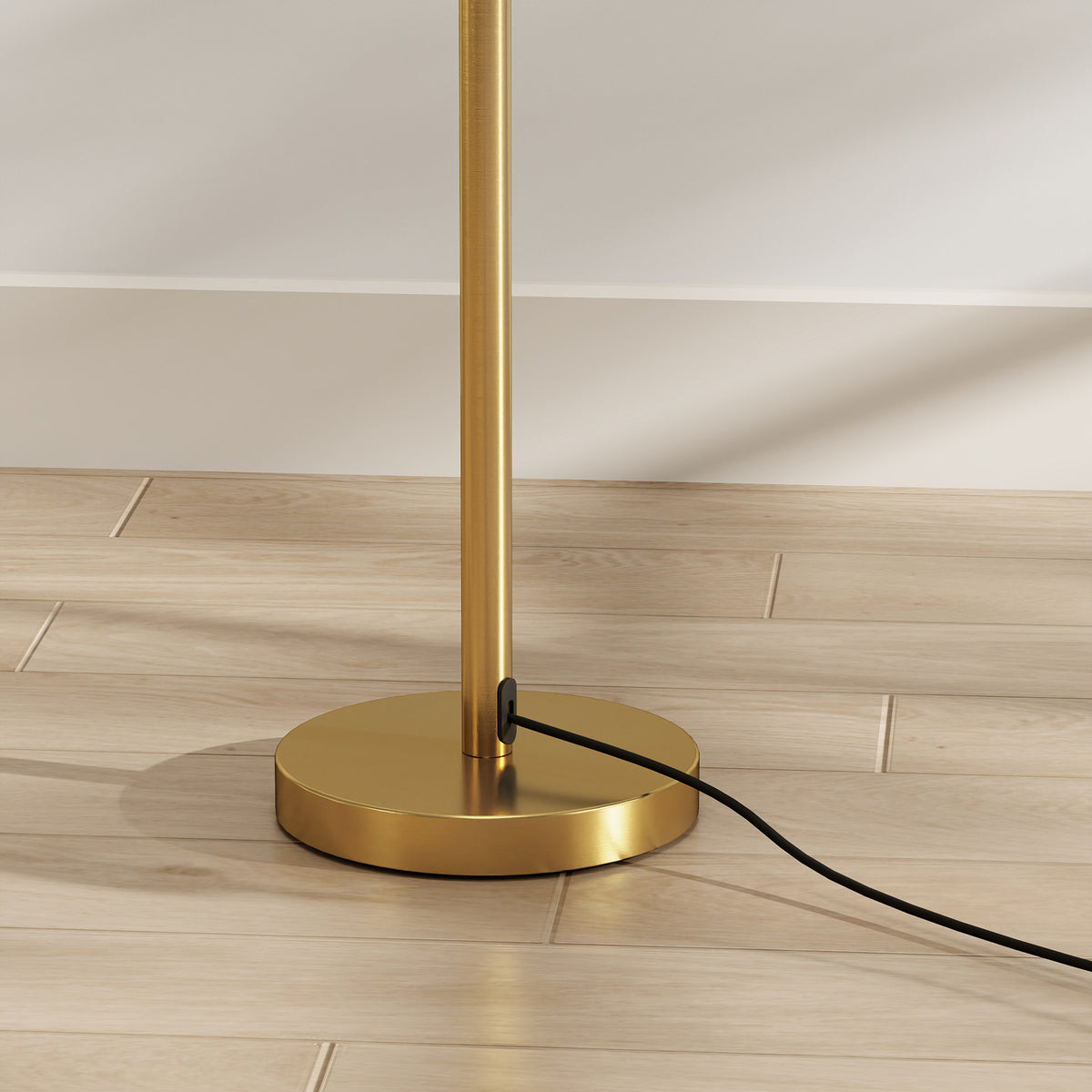 Homcom Modern Floor Lamp With Copper Finish And Built In Reading Light