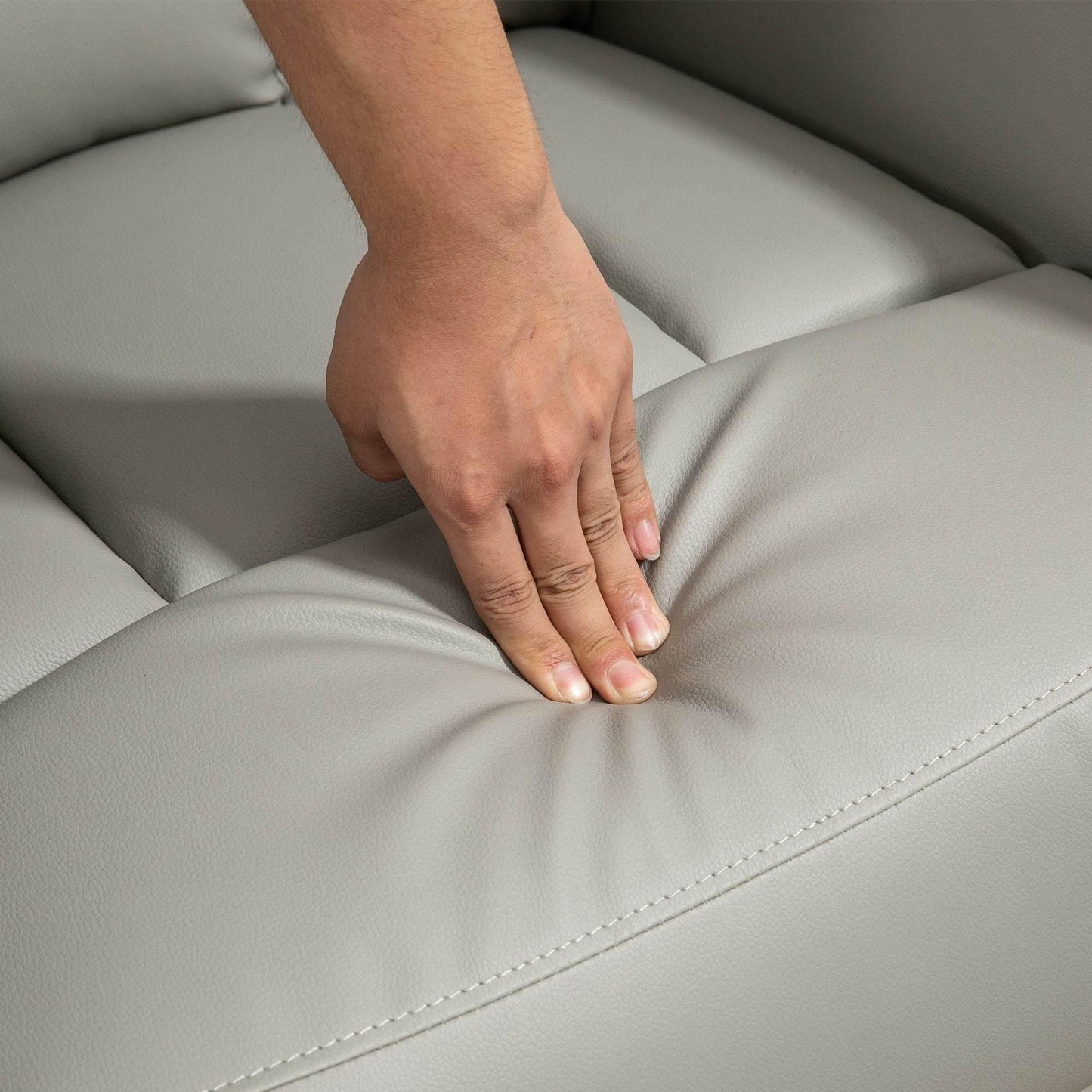 HOMCOM Electric Reclining Lift Chair for Seniors, Grey PU Leather with Remote Control and Side Pocket - ALL4U RETAILER LTD