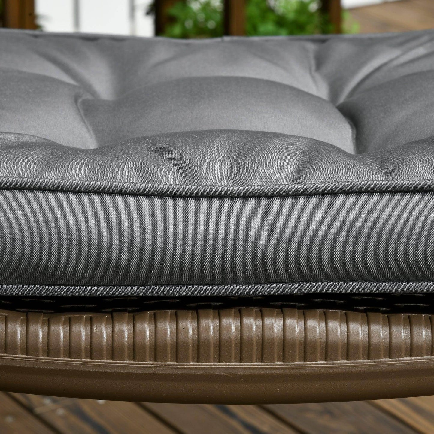 Outsunny 42 x 42cm Replacement Garden Seat Cushion Pad with Ties, Grey - ALL4U RETAILER LTD