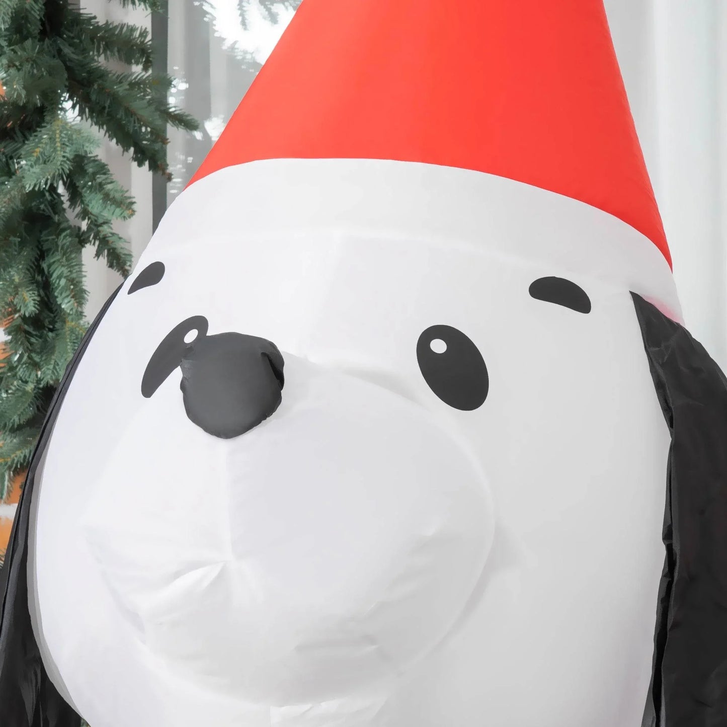HOMCOM 1.8m Light-Up Inflatable Santa Hat Dog for Festive Outdoor Holiday Display - ALL4U RETAILER LTD
