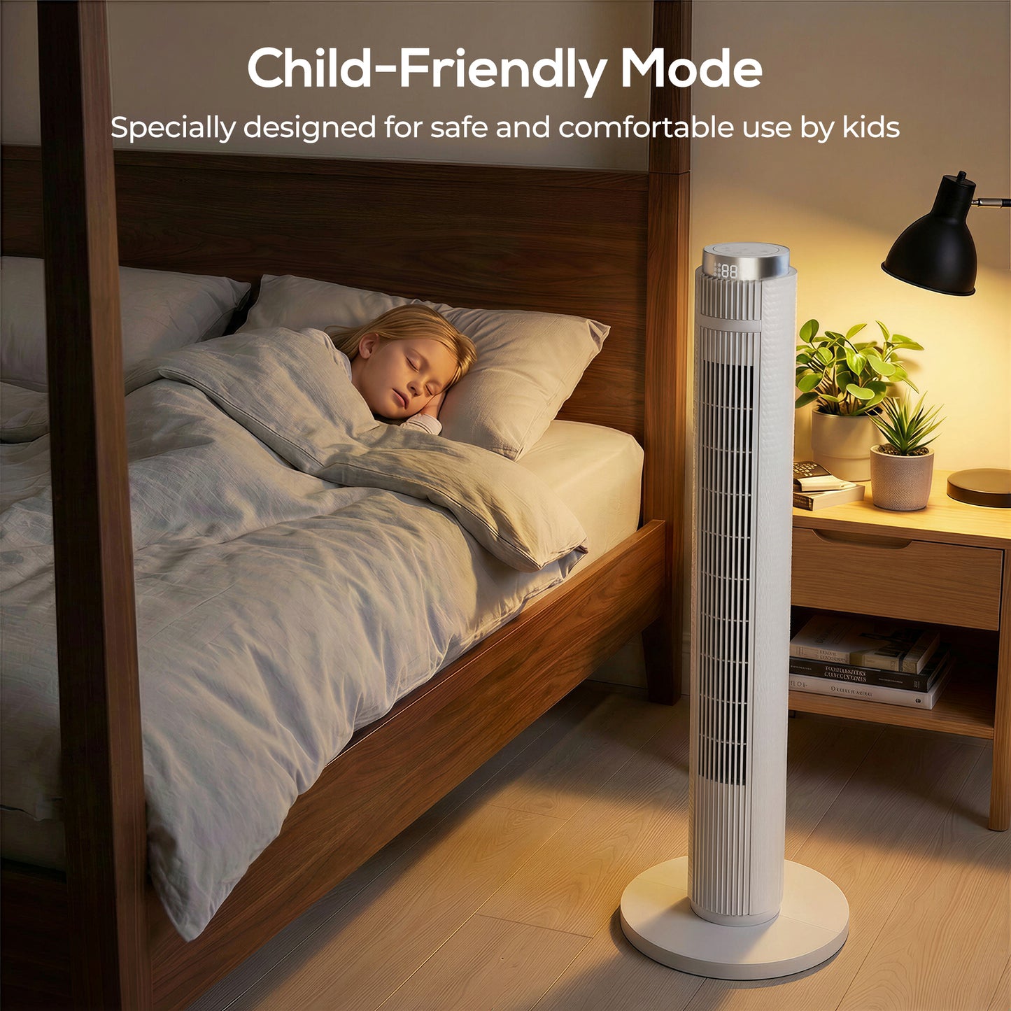 Homcom 96 Cm Tower Fan With Wifi App Control Quiet Standing Floor Fan 3 Speeds 4 Modes 12 Hour Timer Night Light White