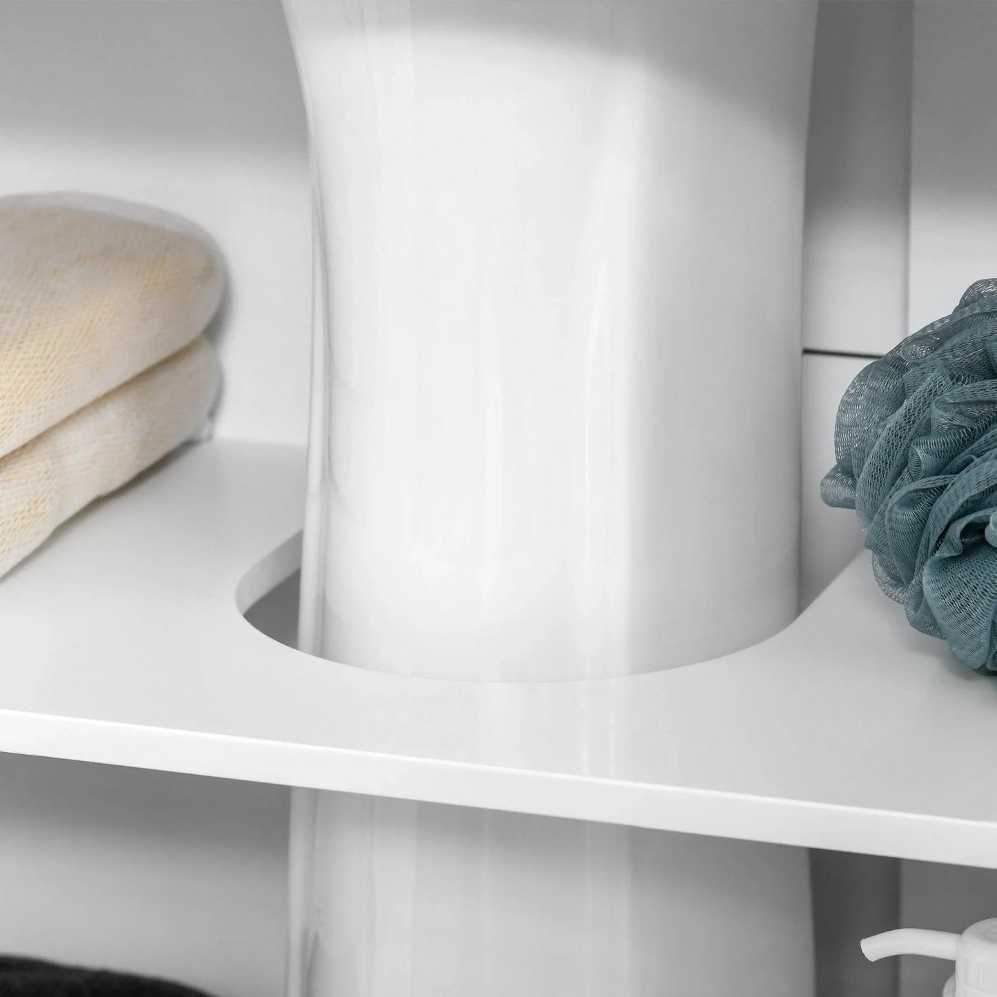 Kleankin White Under Sink Cabinet with Adjustable Shelves - ALL4U RETAILER LTD