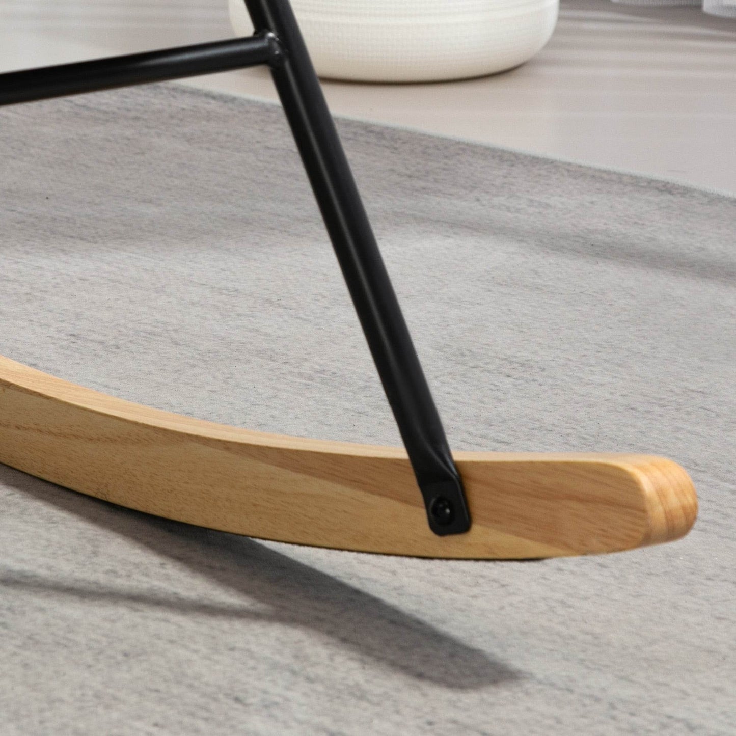 Elegant Pink Velvet Rocking Chair with Lumbar Support and Metal Legs for Living Room and Bedroom - ALL4U RETAILER LTD