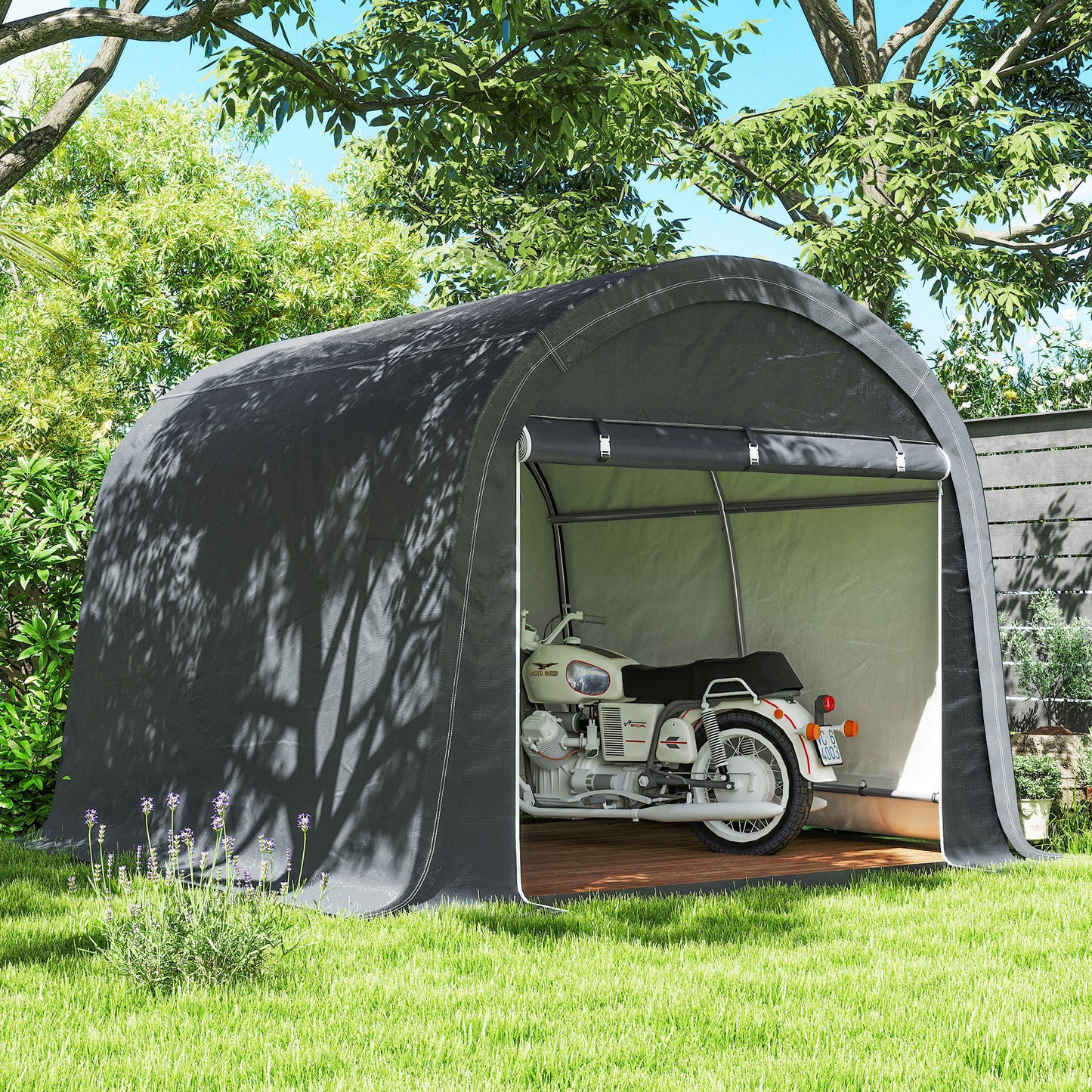 Outsunny 3x3m Garden Storage Tent Heavy Duty Shed Waterproof Portable Shelter With Galvanised Steel Frame For Bike