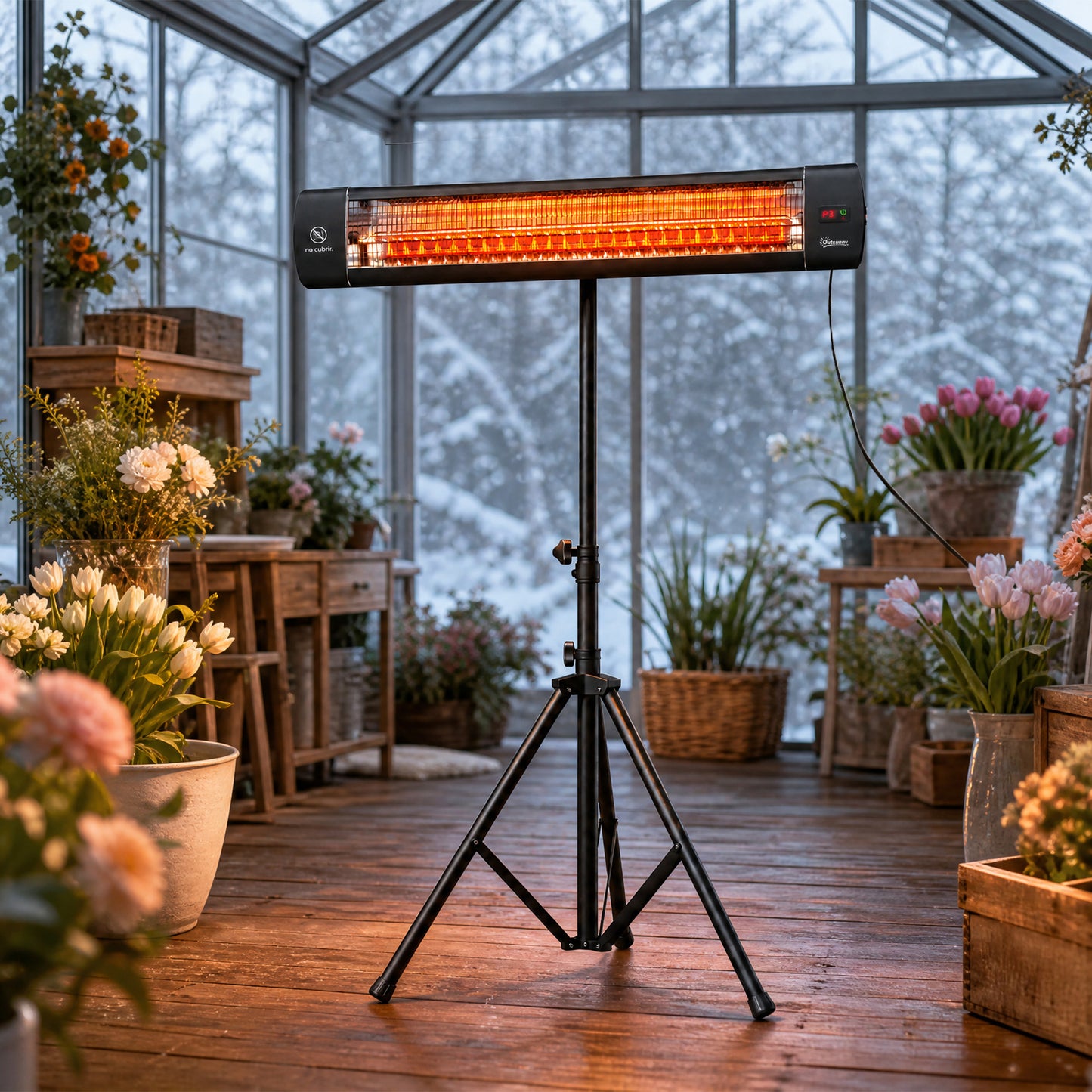 Outsunny 2500W Electric Infrared Patio Heater With Remote Black