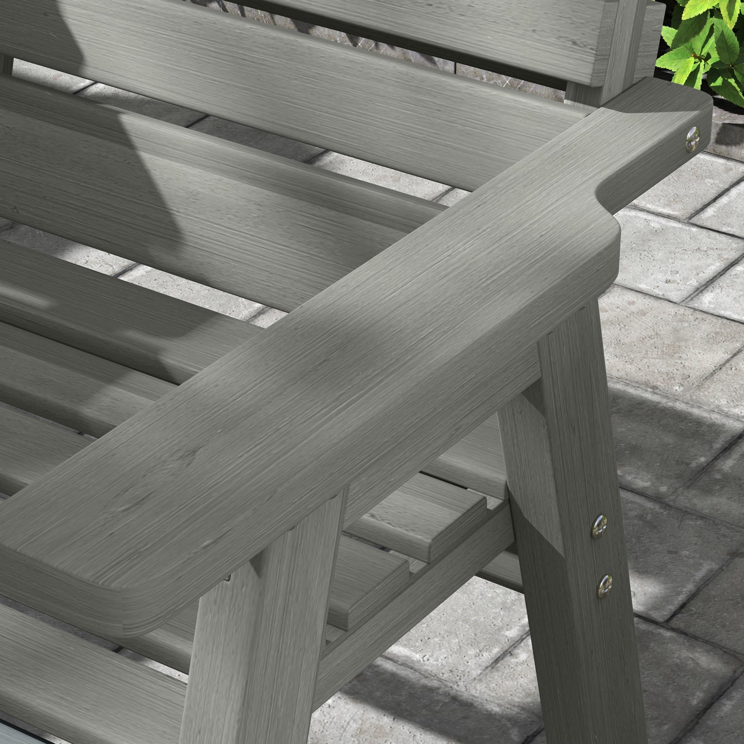 Outsunny Fir Wood Convertible Garden Bench 2 To 3 Seater With Middle Table For Outdoor Patio Grey
