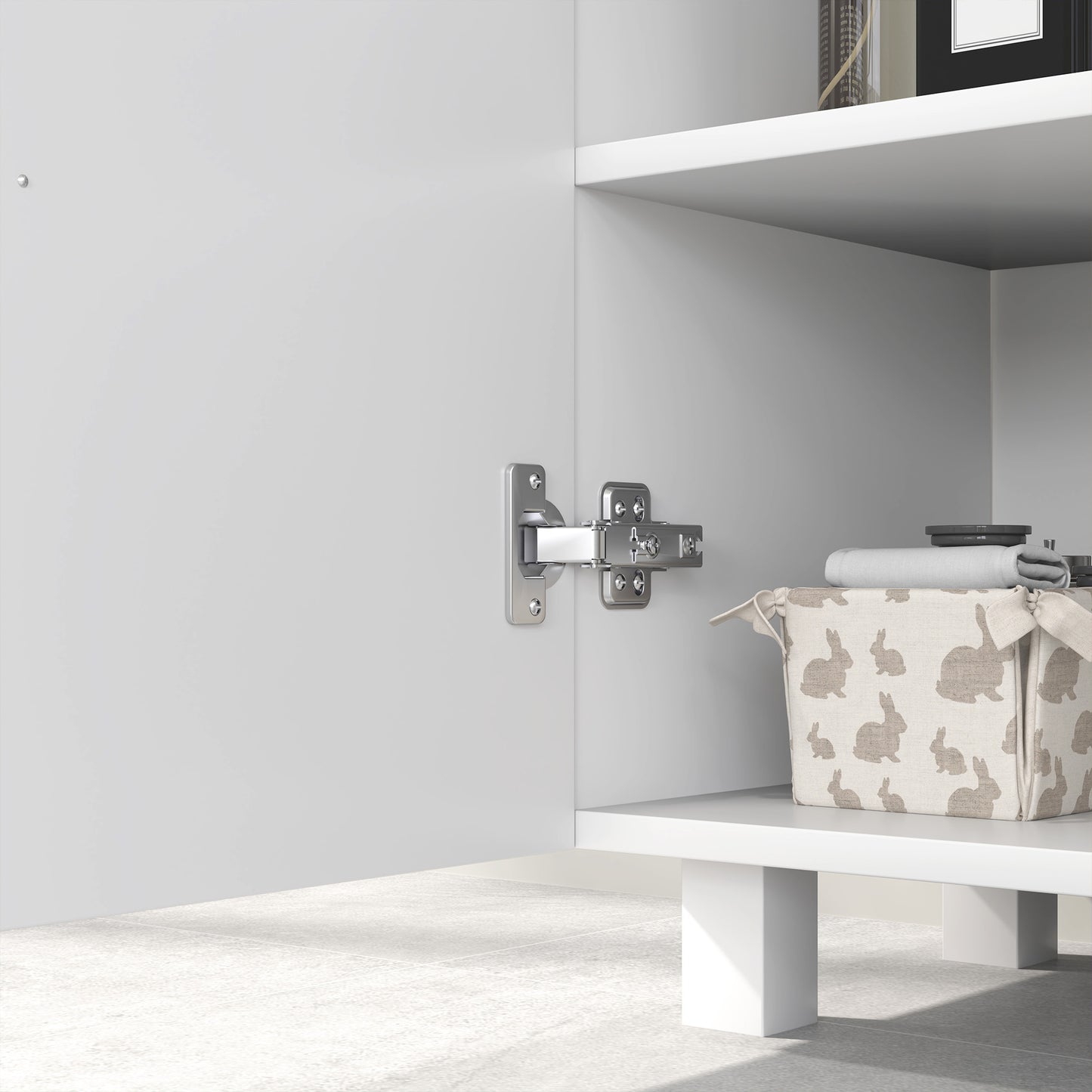HOMCOM Under Sink Cabinet For Bathroom Basin Or Pedestal High Gloss White With Middle Shelf