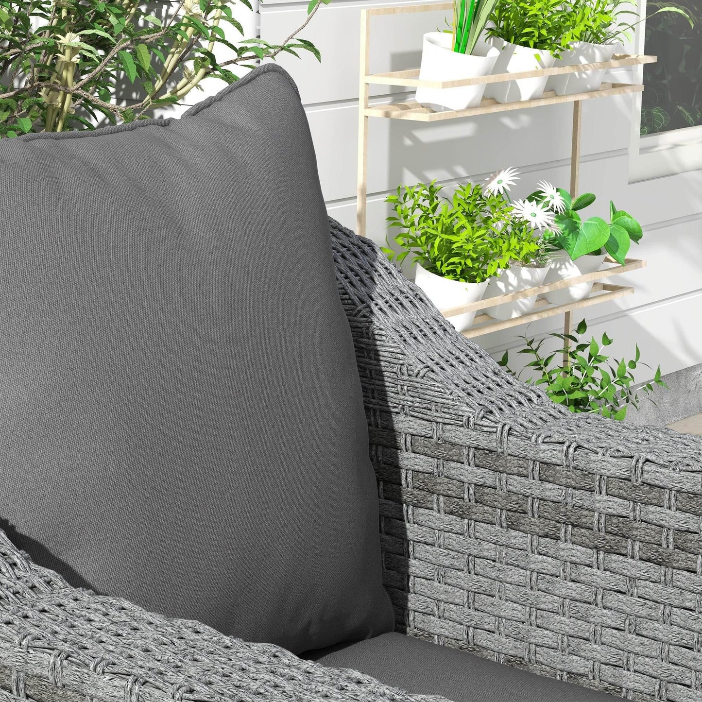 Outsunny Charcoal Grey Patio Chair Cushion Set - Premium Comfort for Indoor and Outdoor Use - ALL4U RETAILER LTD