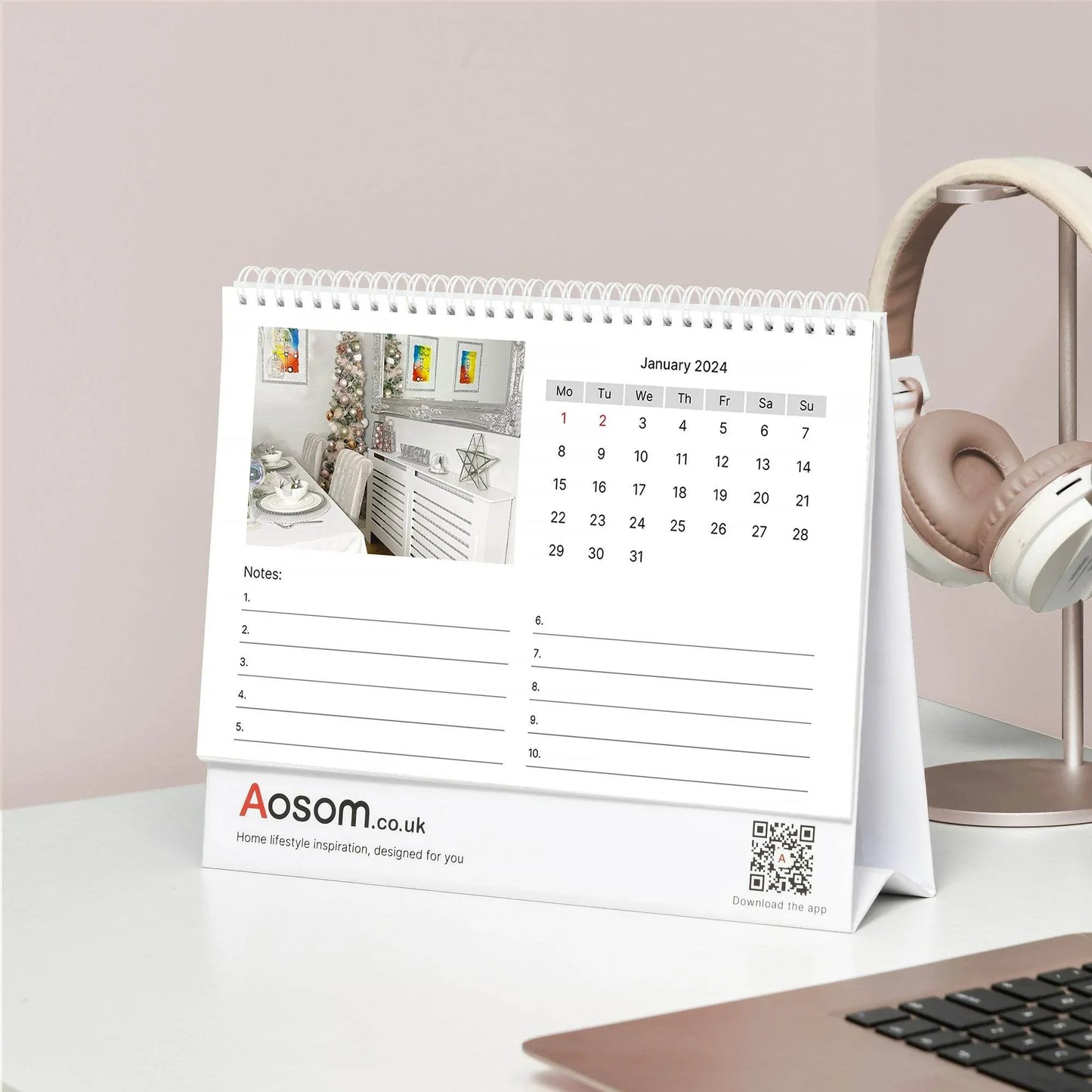 HOMCOM Personalized 2024 Desk Calendar by Aosom - ALL4U RETAILER LTD