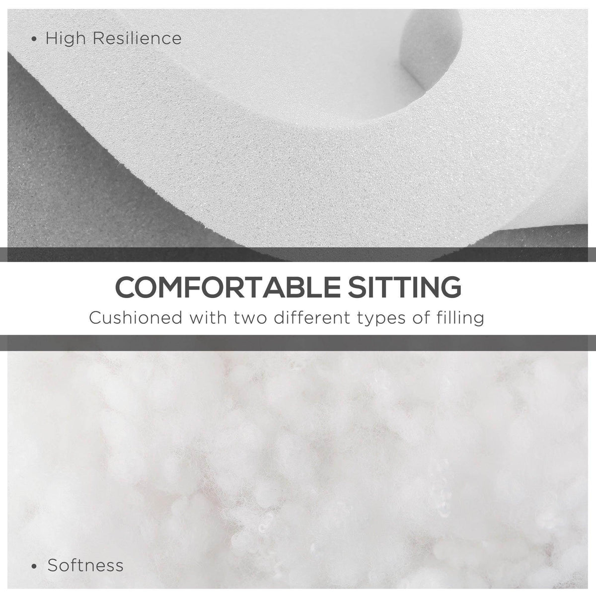 Dark gray replacement seat cushion pad with cushioned filling and smooth surface