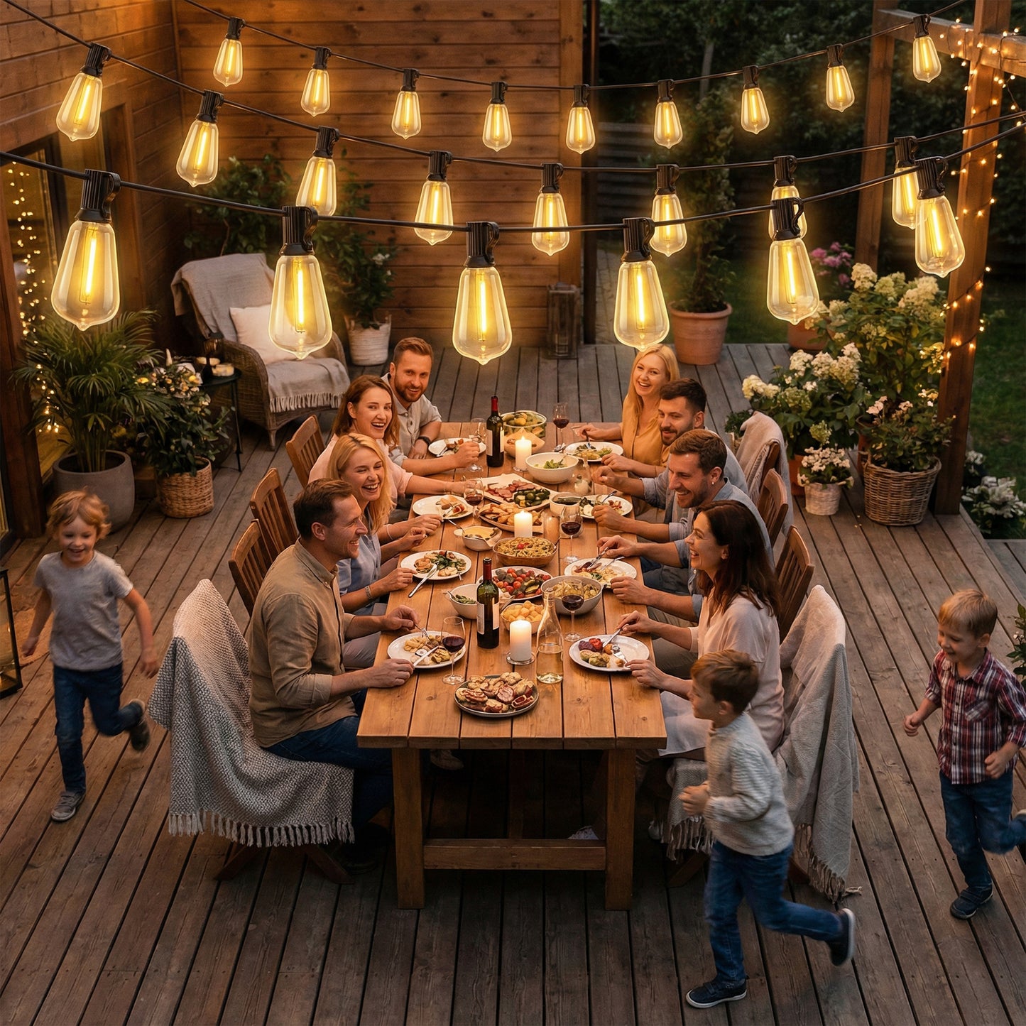 HOMCOM Connectable Fairy Curtain Lights 18 m IP44 Waterproof Warm White Plug In Indoor Decor