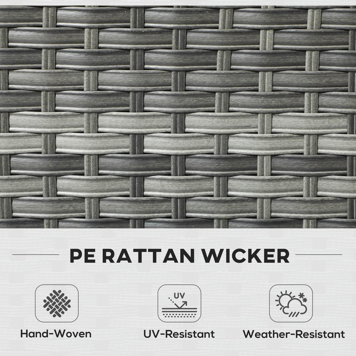 Grey rattan wicker weave texture for patio sofa set