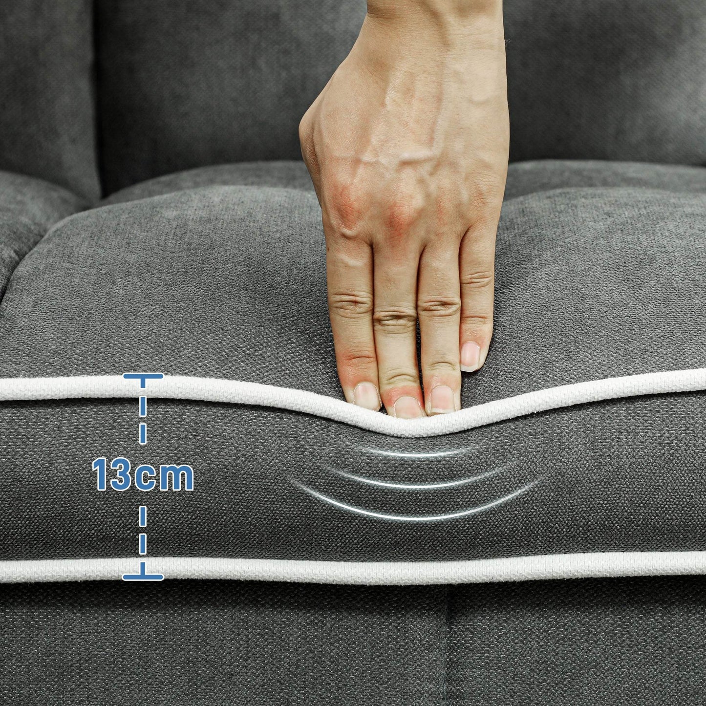 HOMCOM Charcoal Grey Linen-Look Convertible Sofa Bed with Adjustable Backrest - ALL4U RETAILER LTD