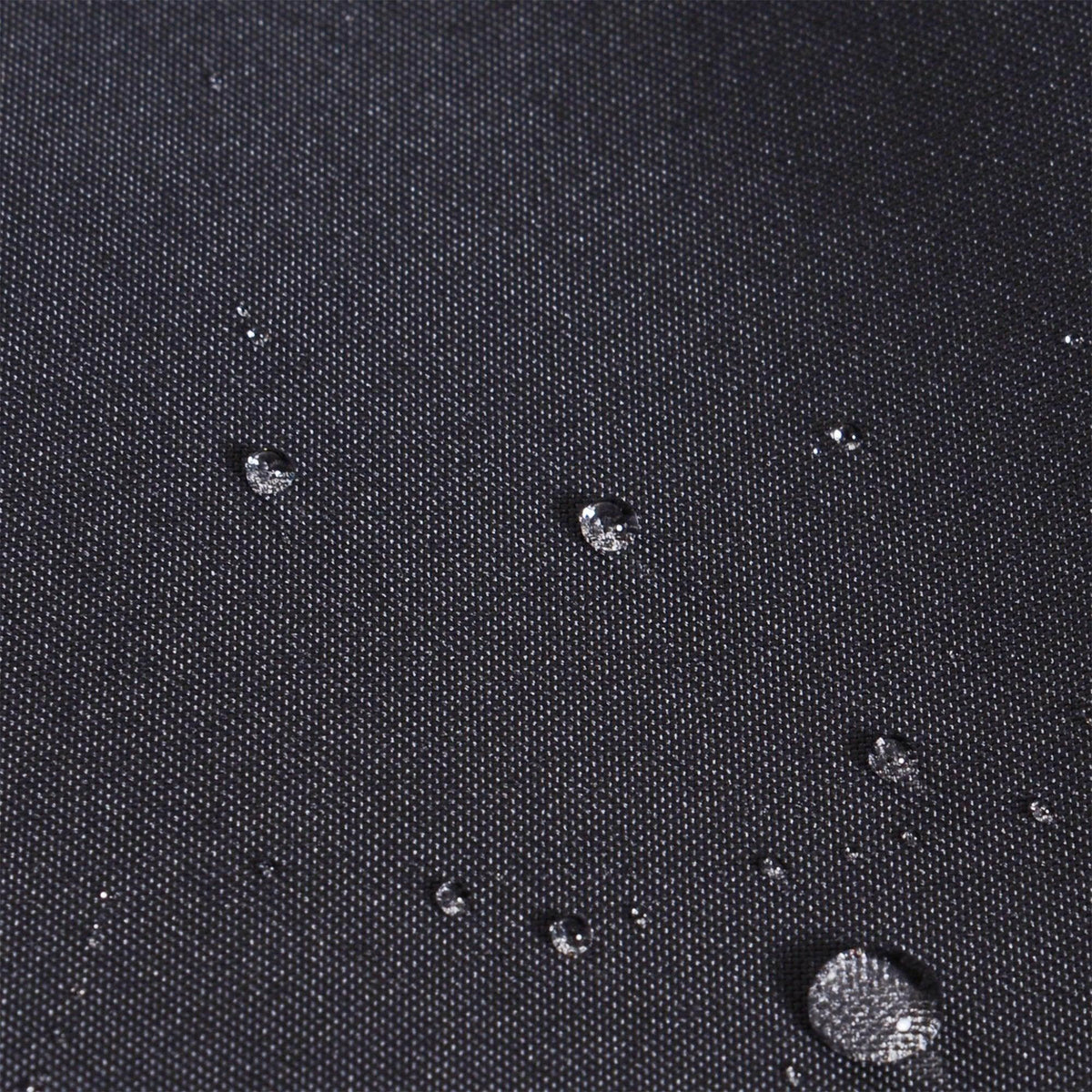 Waterproof fabric with beaded water droplets, ideal for outdoor home and garden use.