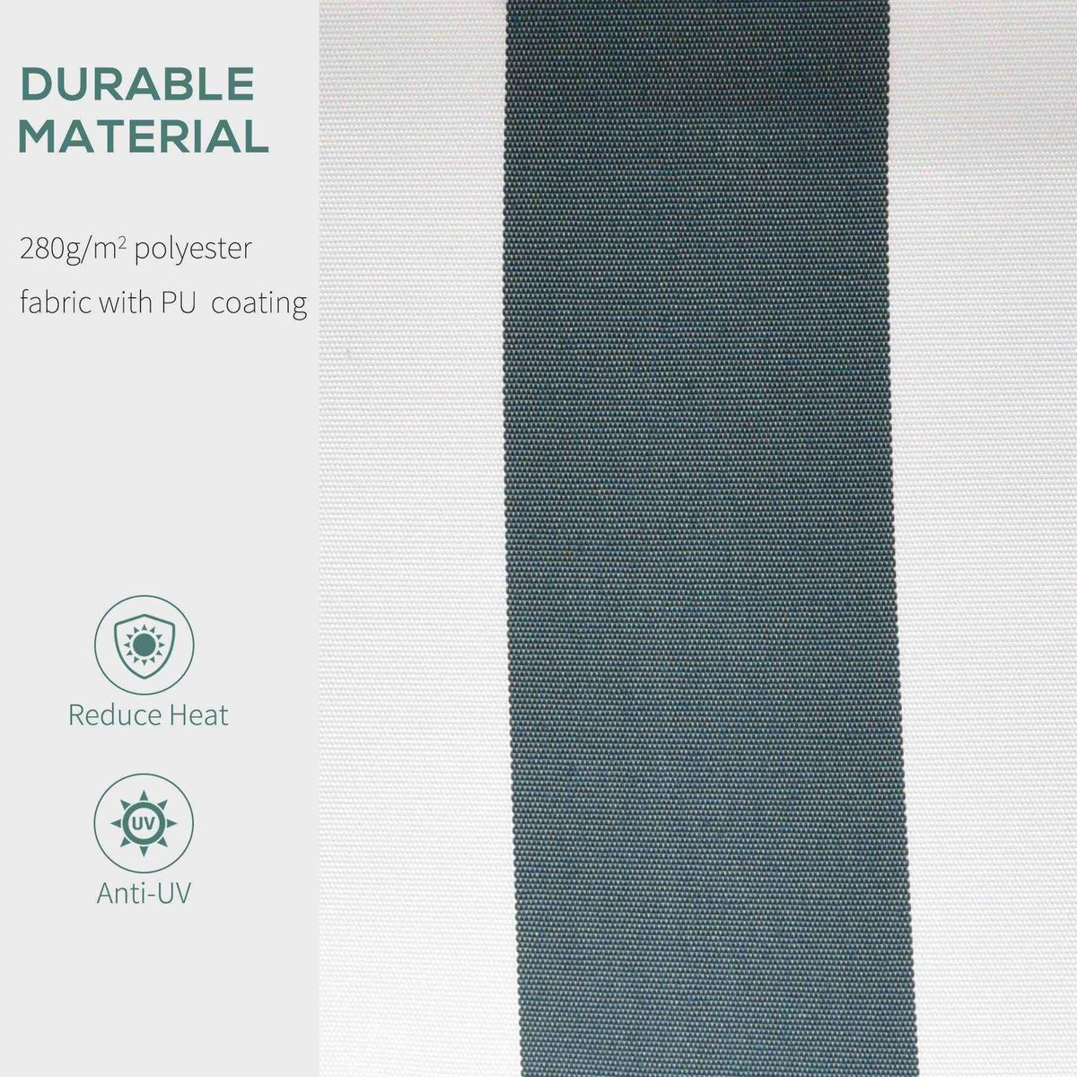 Durable 280g/m² polyester fabric with PU coating, anti-UV and heat-reducing for outdoor use