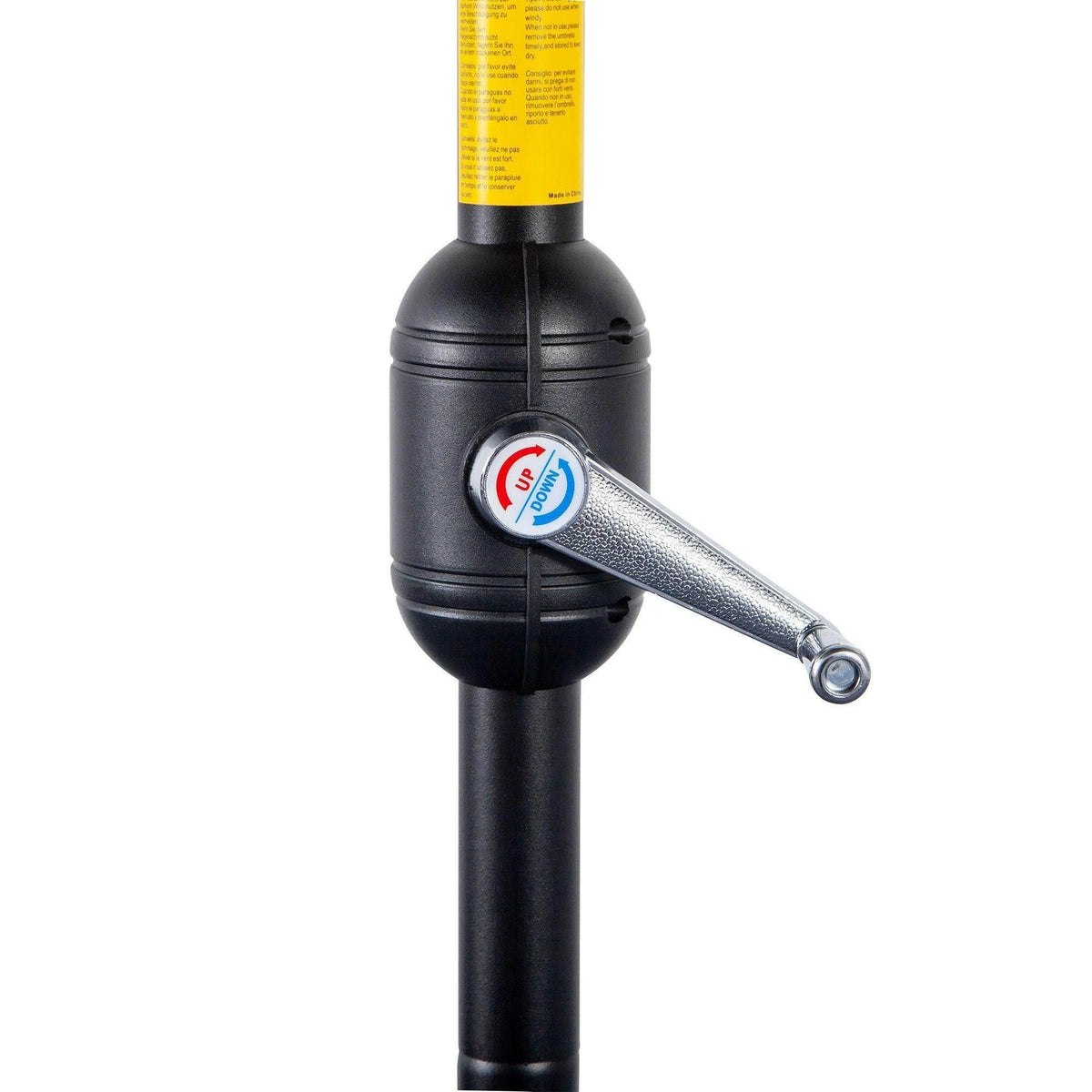 Black umbrella crank mechanism and central pole for manual opening